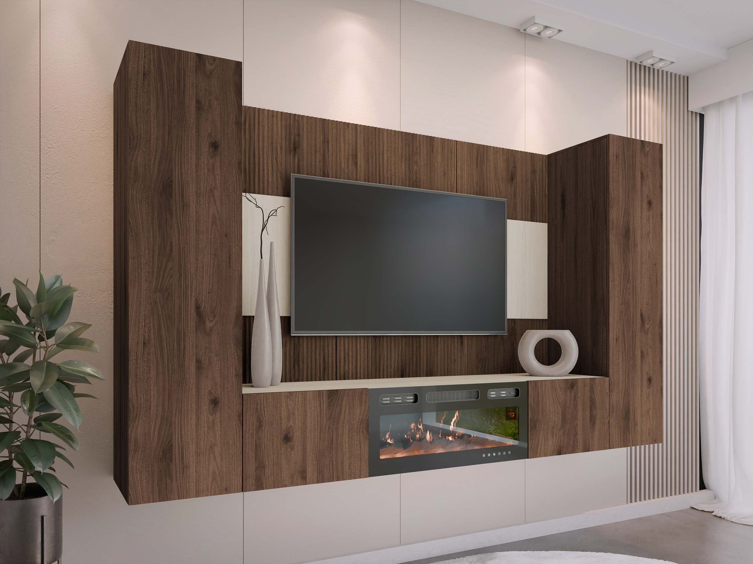 Stofusett Comfivo Salix VIII (Valhneta + Ljóst Travertine)