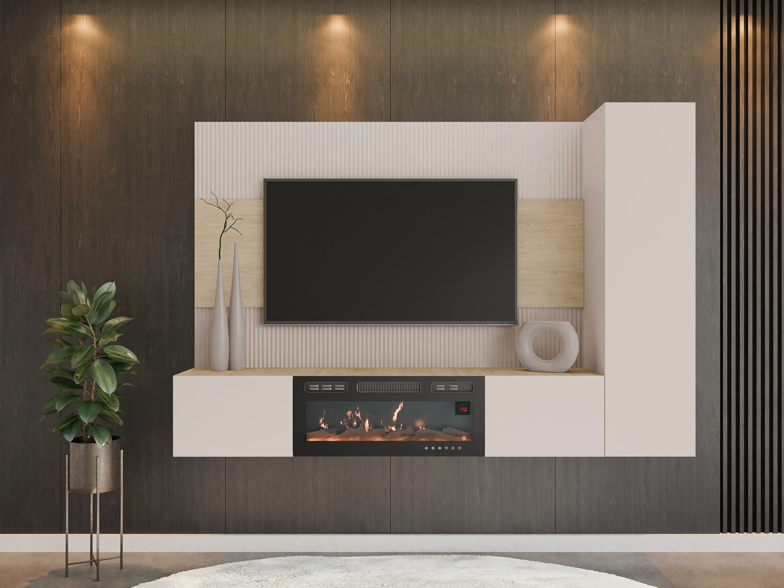 Stofusett Comfivo Salix IX (Beige + Cremona eik)