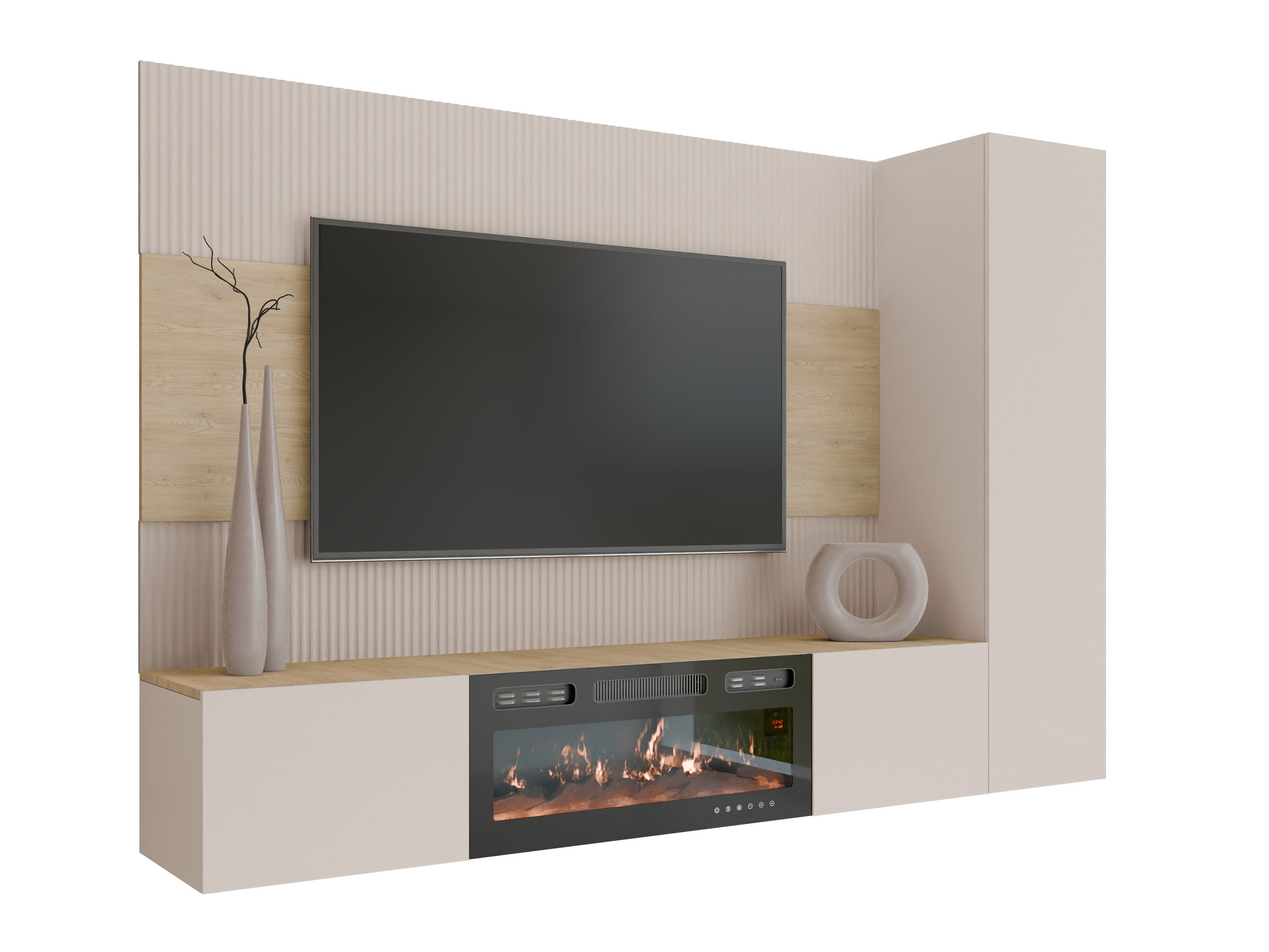 Stofusett Comfivo Salix IX (Beige + Cremona eik)