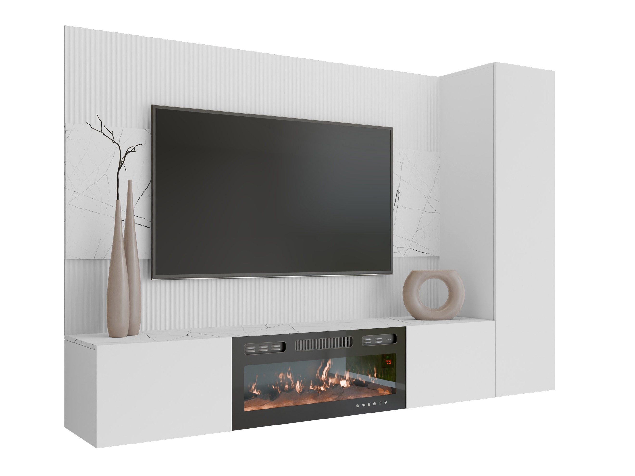 Stofusett Comfivo Salix IX (Hvítur + Hvítur marmari)