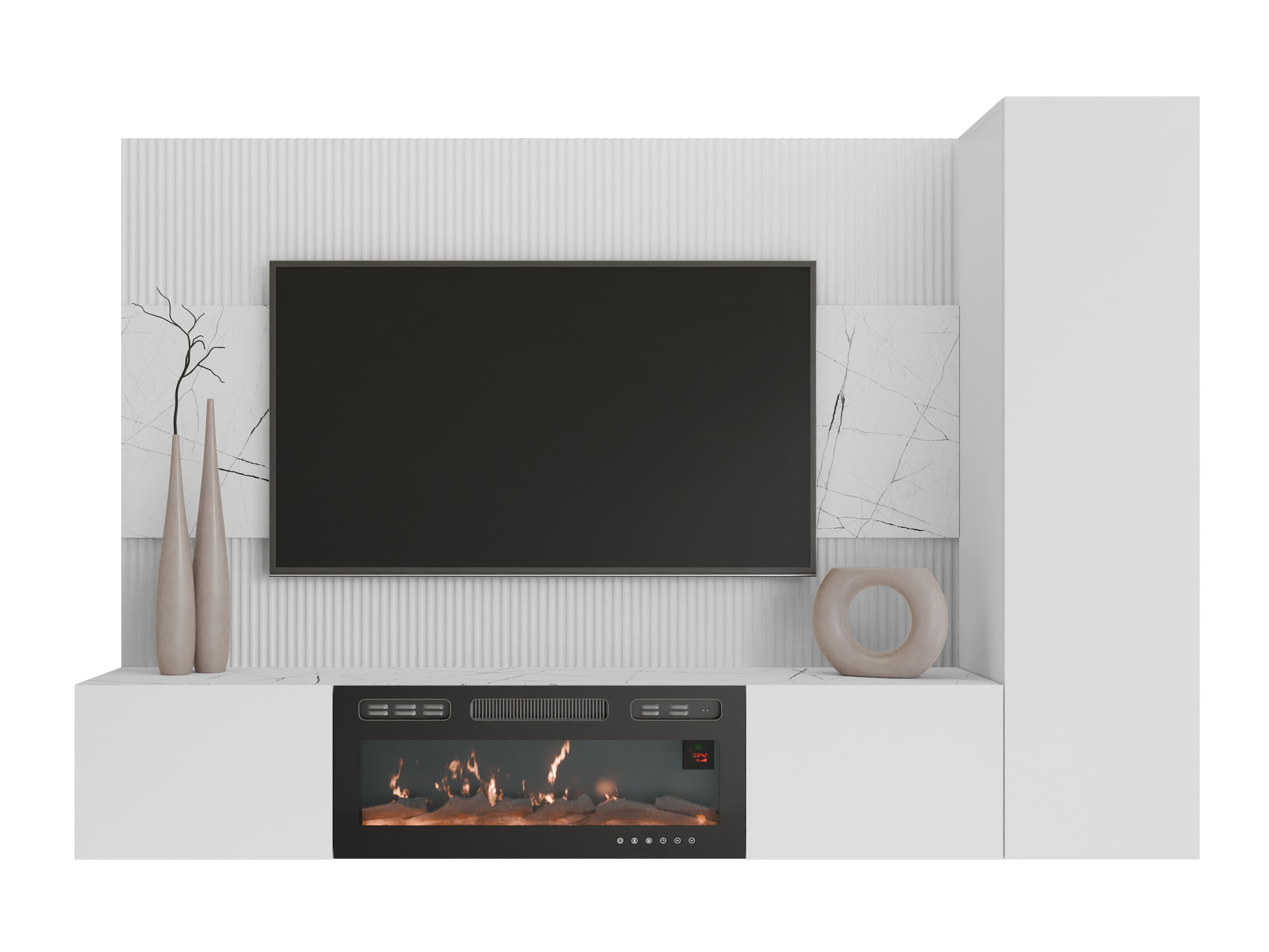 Stofusett Comfivo Salix IX (Hvítur + Hvítur marmari)