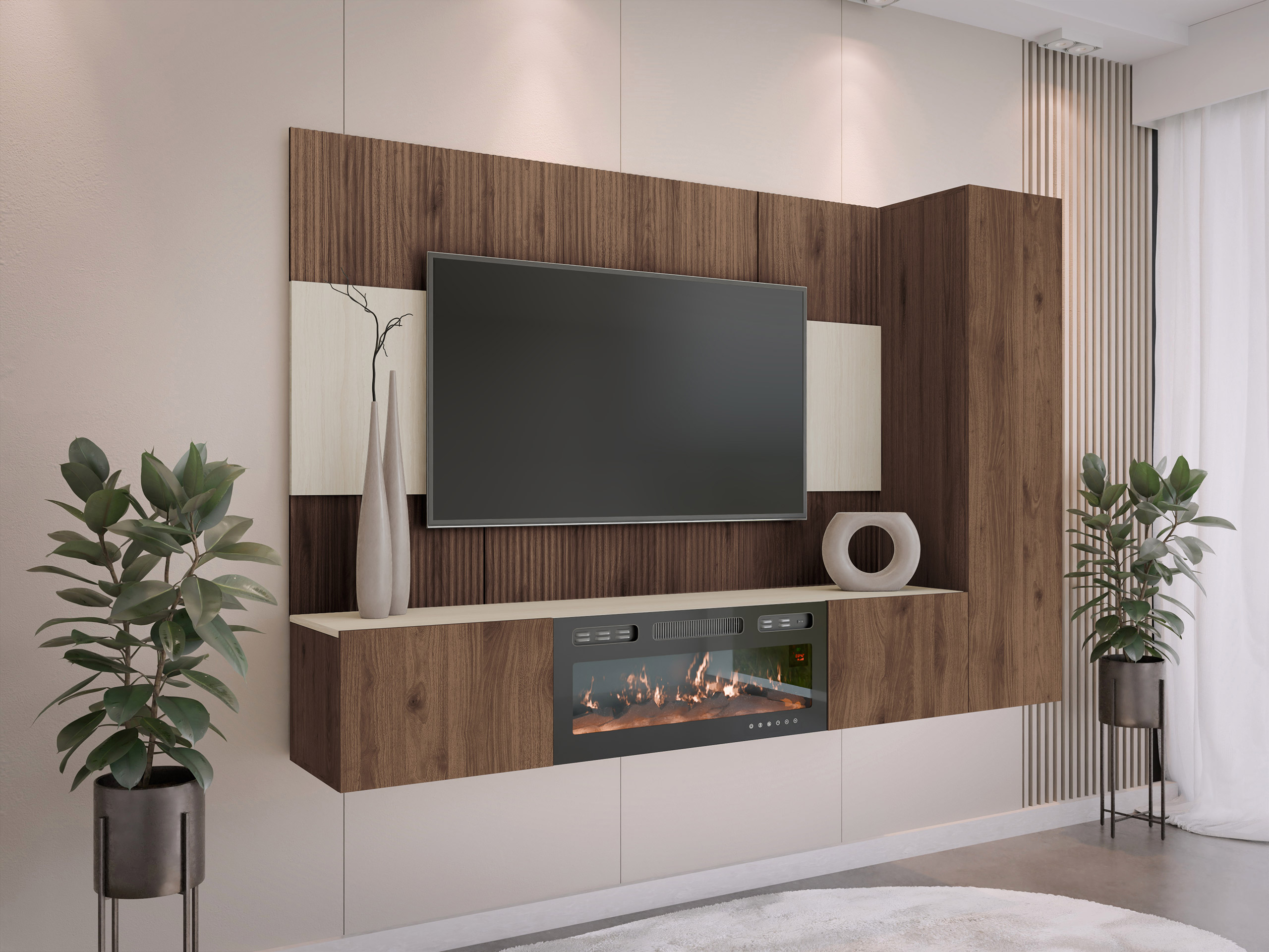 Stofusett Comfivo Salix IX (Valhneta + Ljóst Travertine)