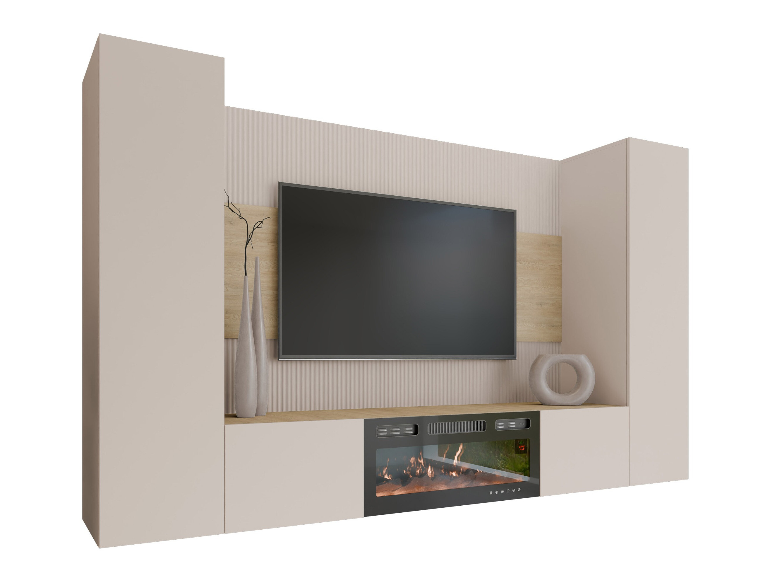 Stofusett Comfivo Salix VIII (Beige + Cremona eik)