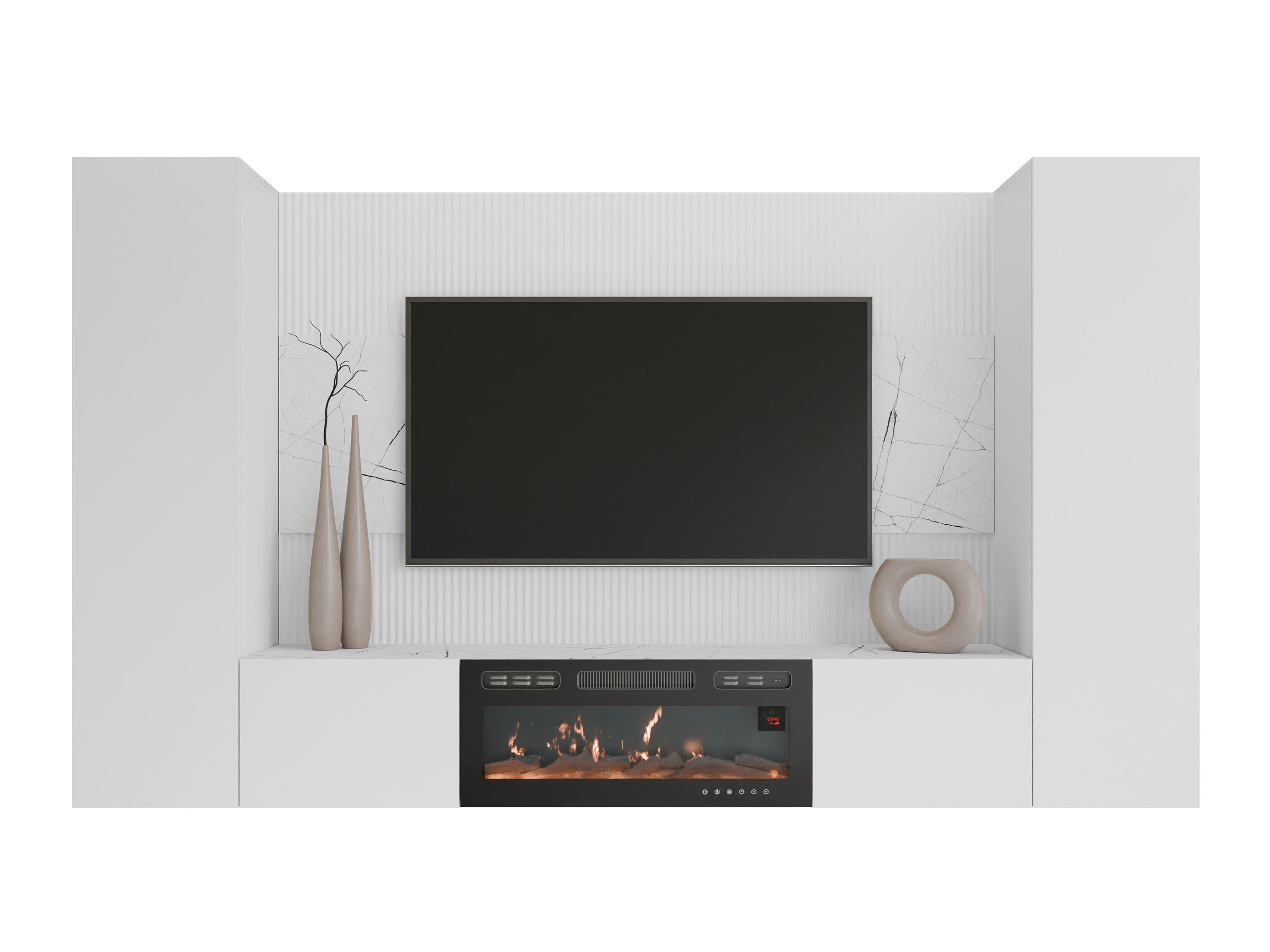 Stofusett Comfivo Salix VIII (Hvítur + Hvítur marmari)