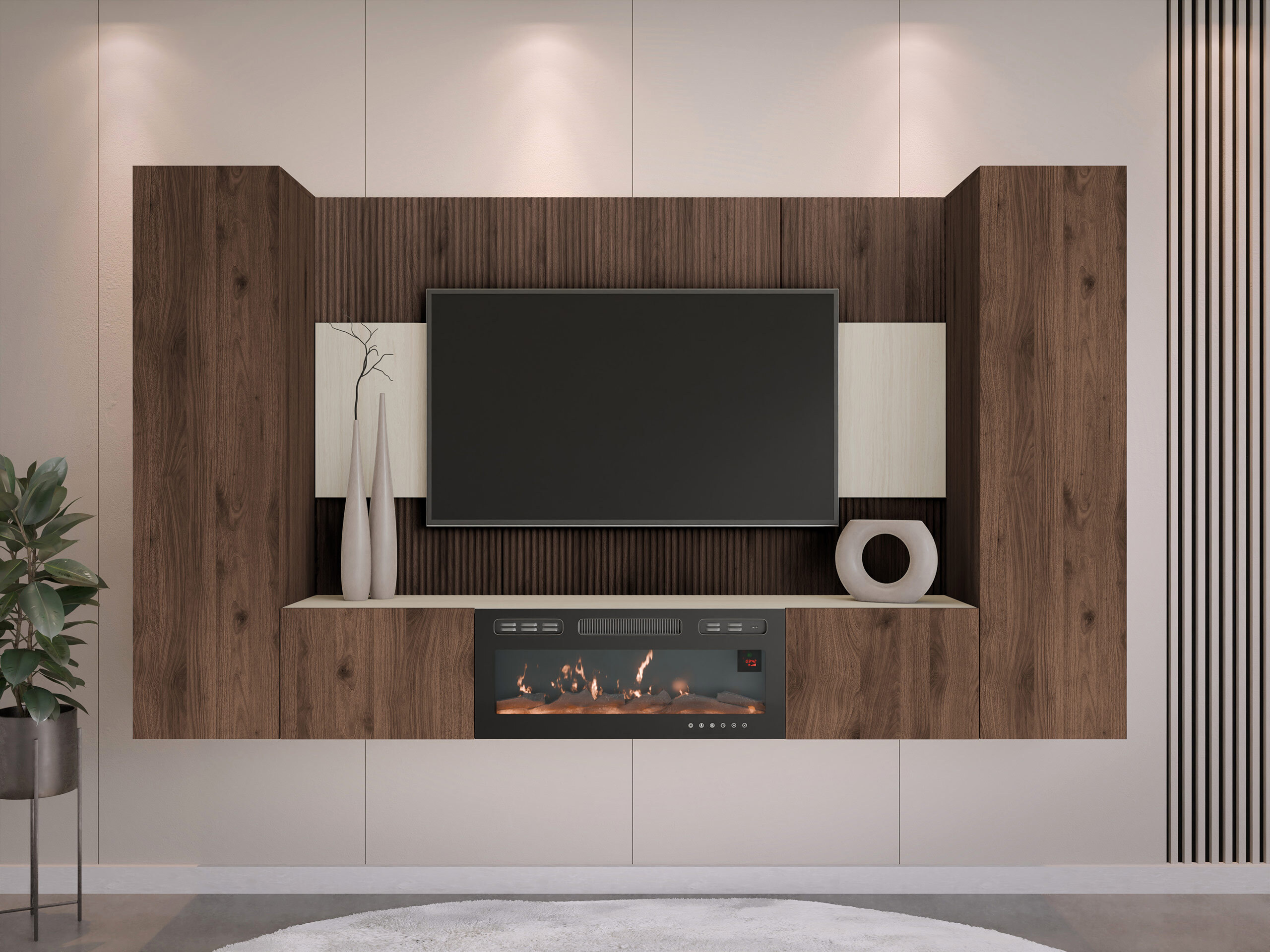 Stofusett Comfivo Salix VIII (Valhneta + Ljóst Travertine)