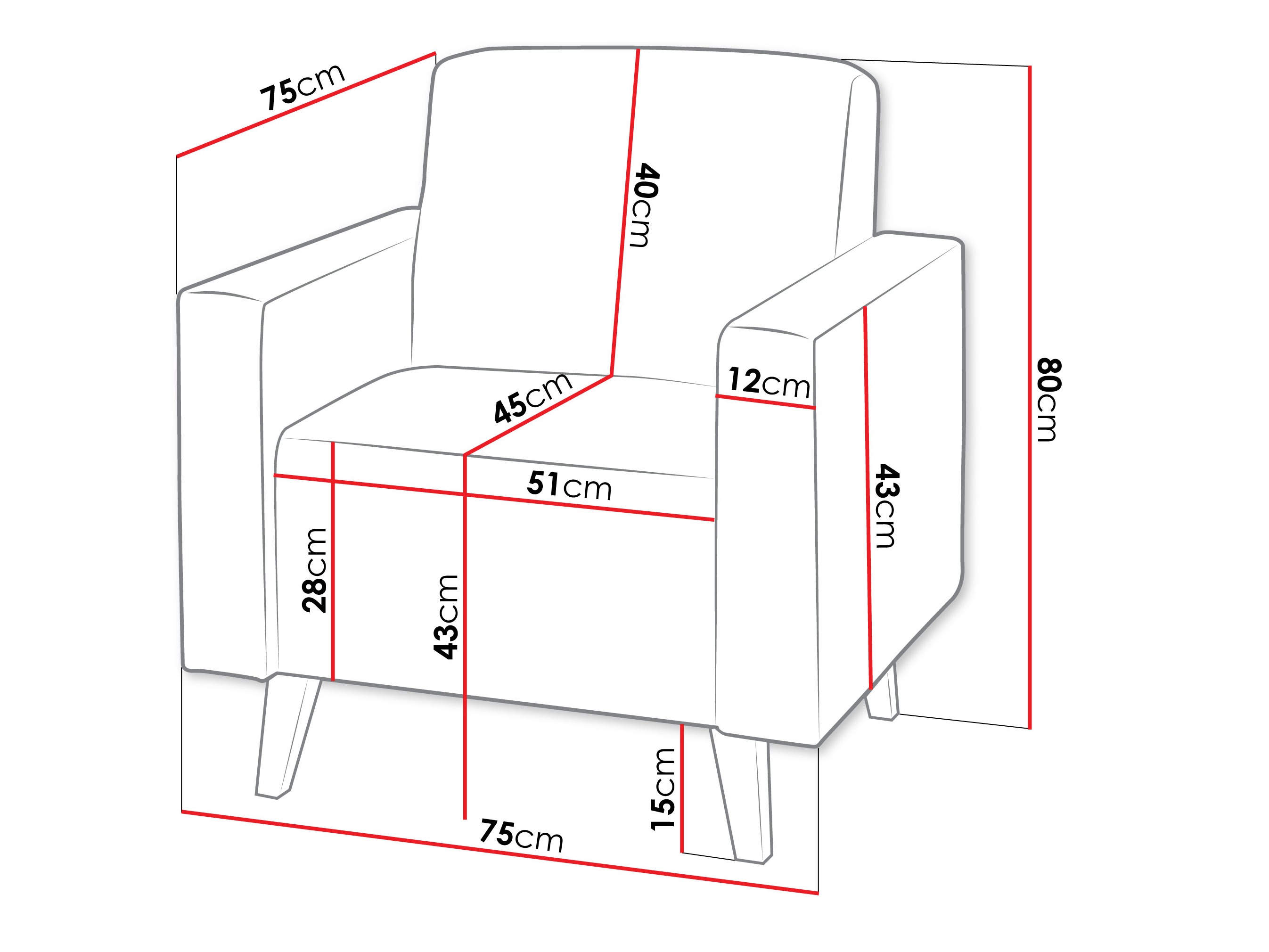 Hægindastóll Delbene 131 (Verita 03 + Dökk San Remo-eik)