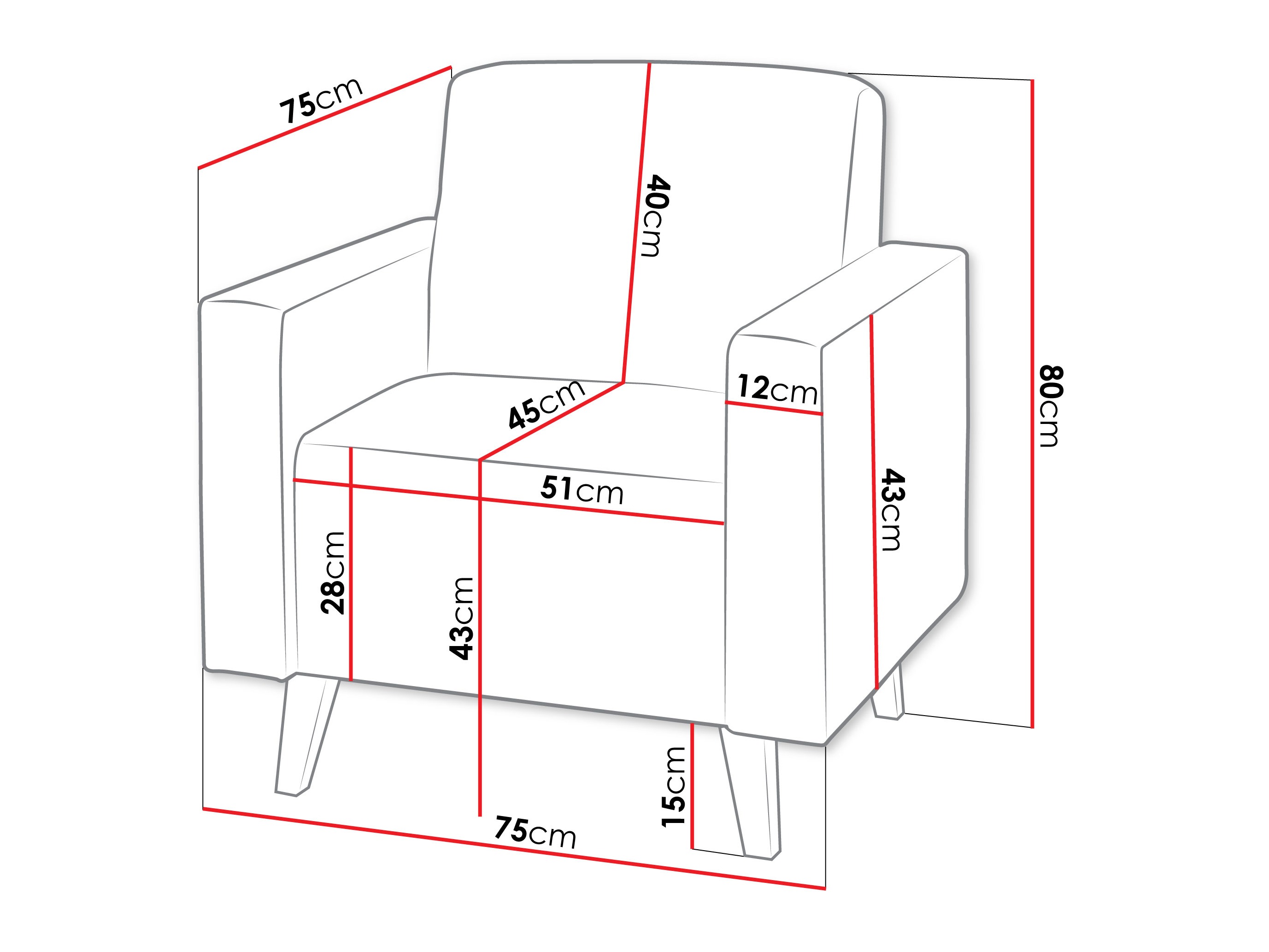Hægindastóll Delbene 131 (Verita 75 + Dökk San Remo-eik)