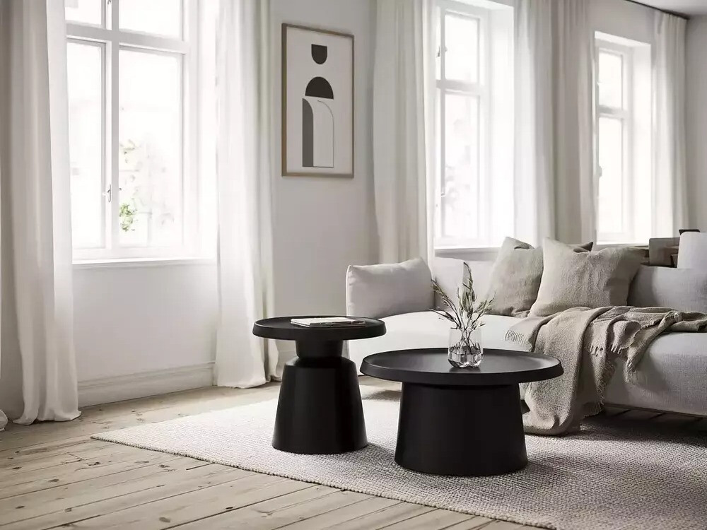 Sett af sófaborðum Detroit 721 (Svartur)
