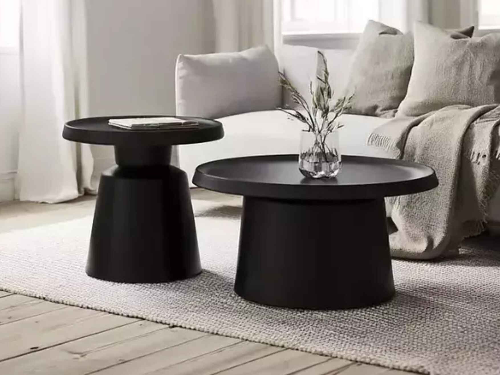 Sett af sófaborðum Detroit 721 (Svartur)