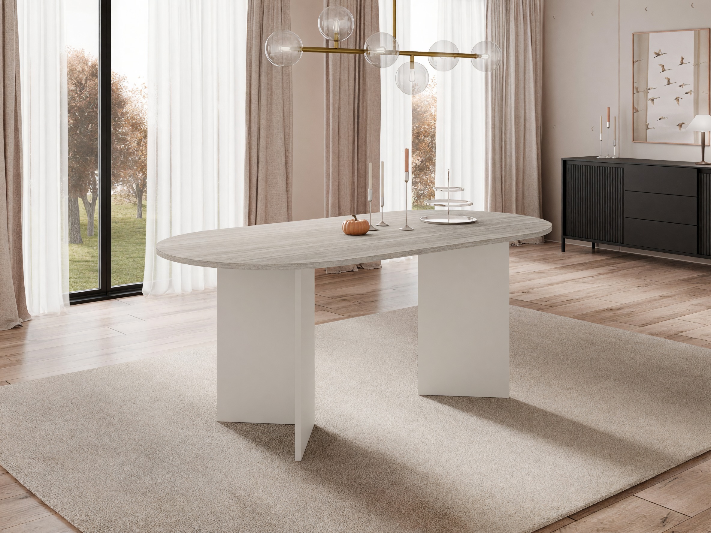 Borð Comfivo Fungus (Ljóst Travertine + Beige)