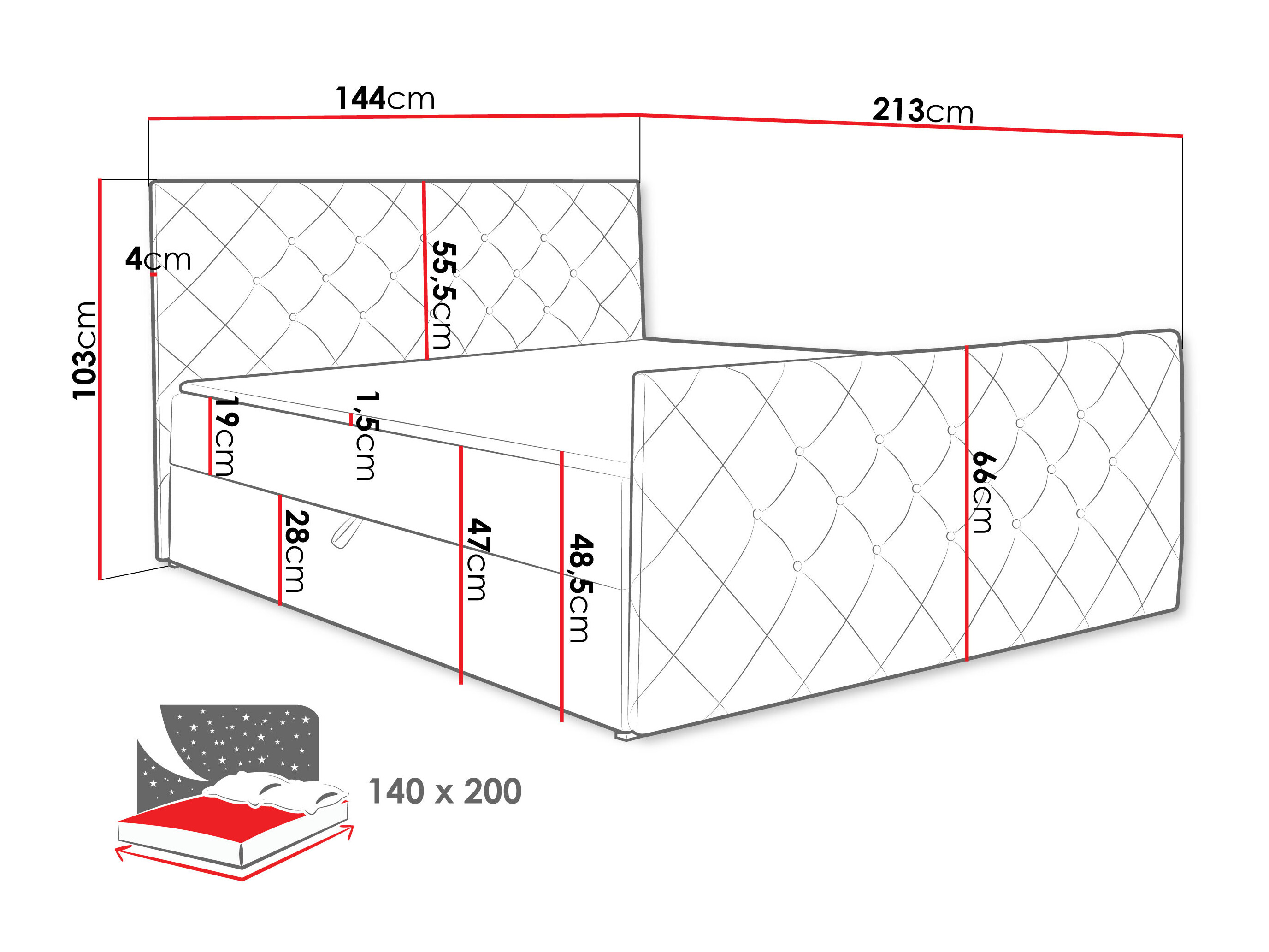 Continental-rúm Carmen (Amor Velvet 4322)