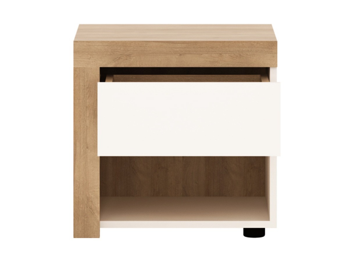 Náttborð Feldeli 113 (Riviera eik + Hvítt háglans)