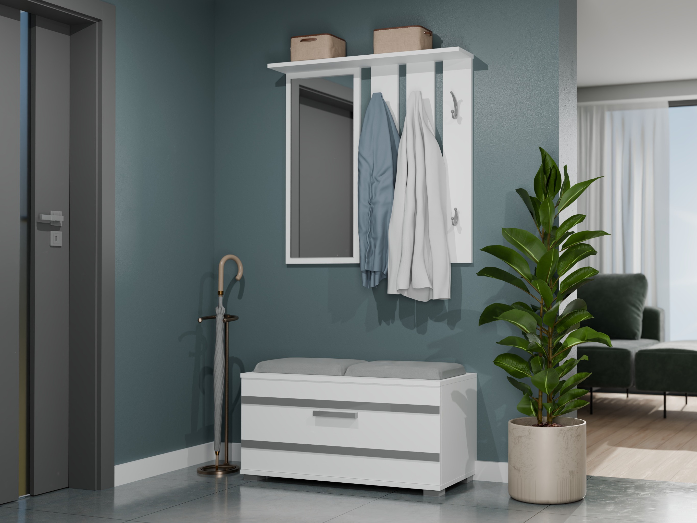 Forstofusett Mandeville 396 (Hvítur)