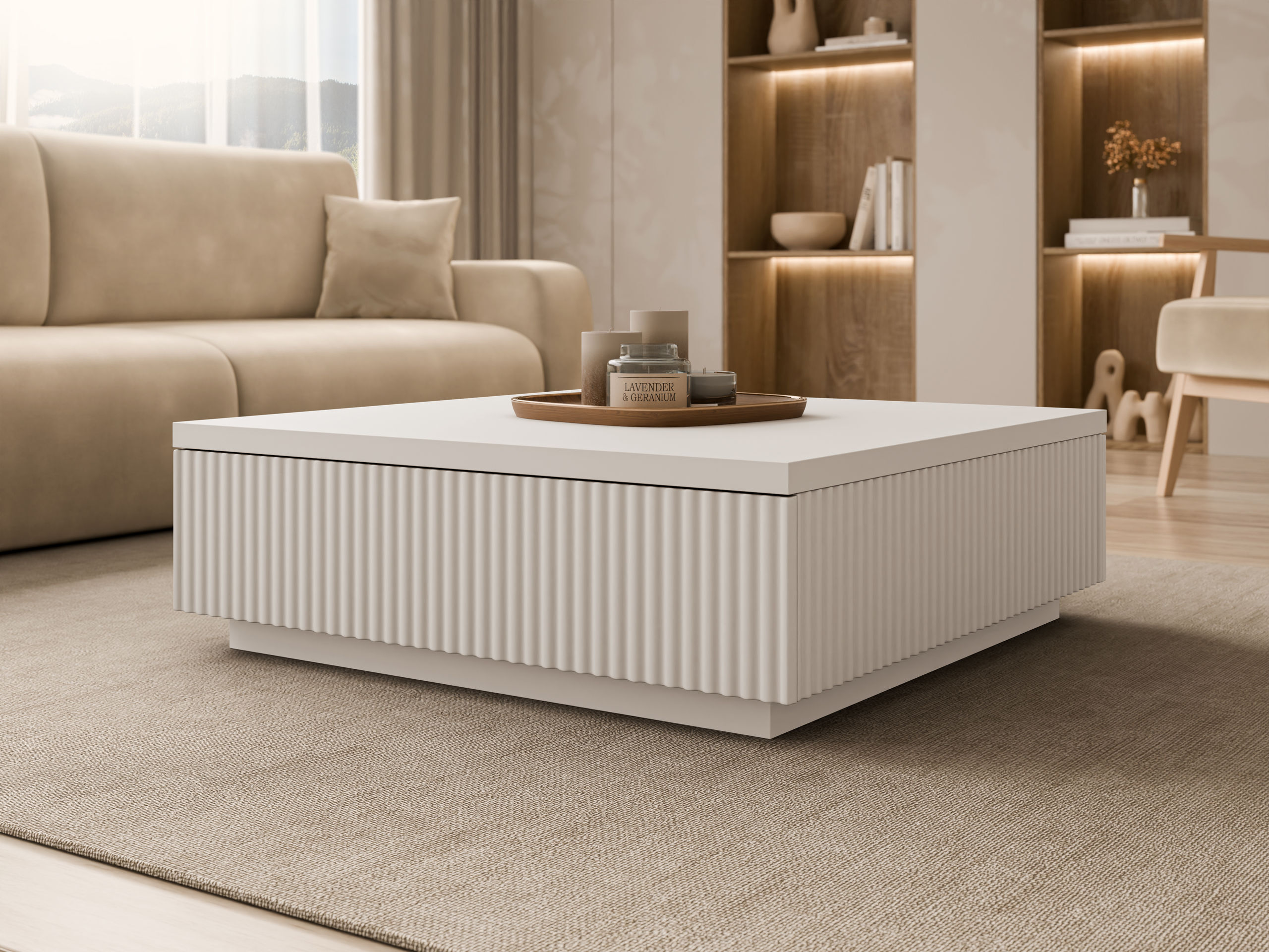 Sófaborð Comfivo Ulmal (Beige)