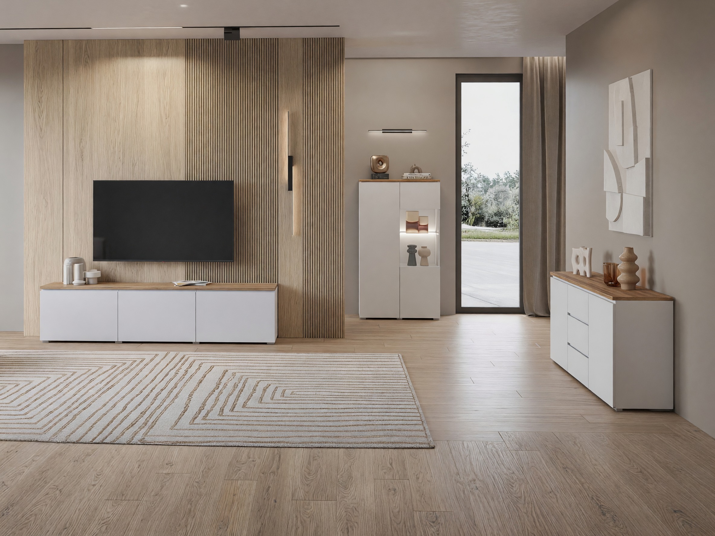 Stofusett Baletu 114 (Hvítur + Eik)