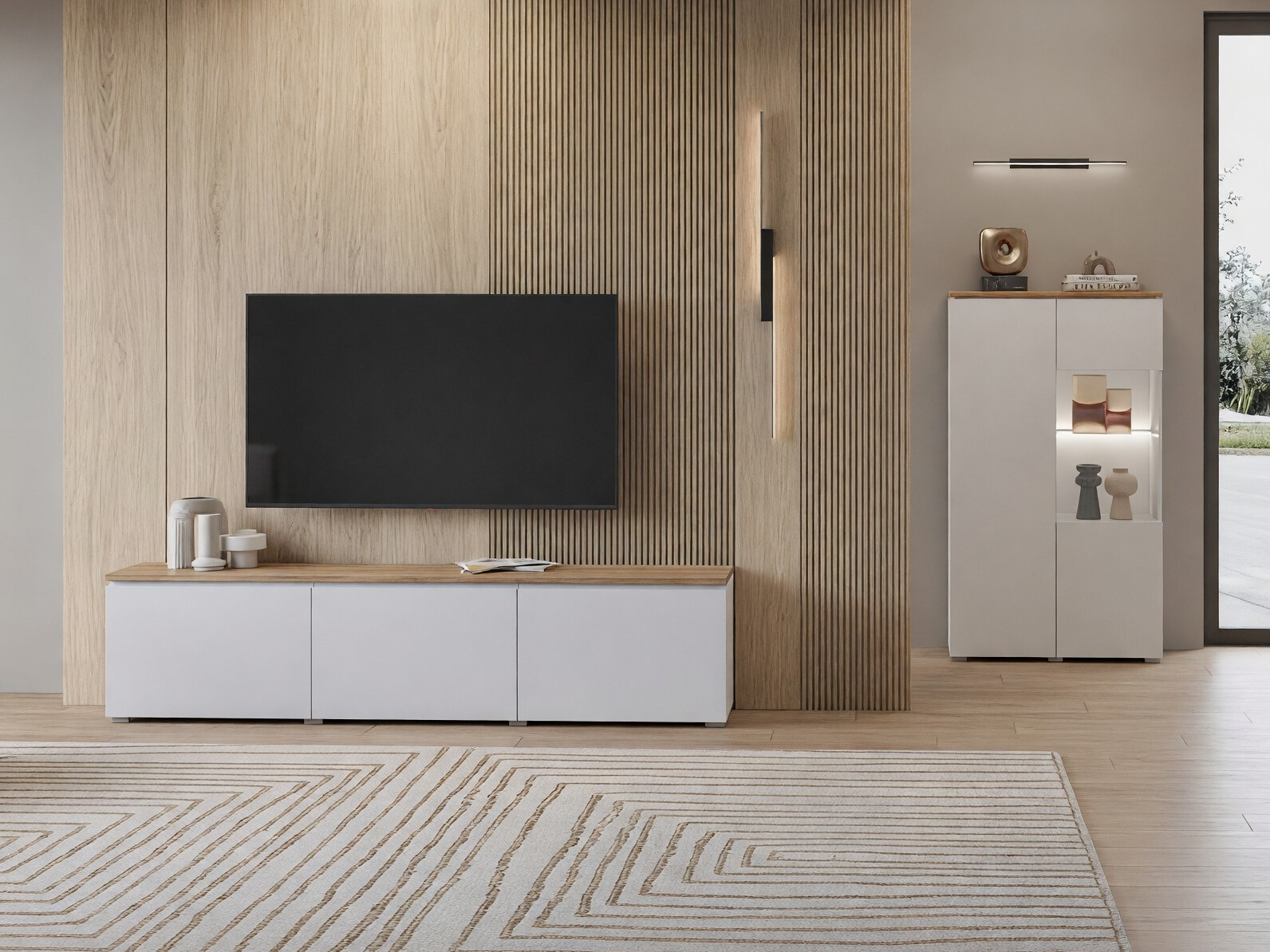 Stofusett Baletu 114 (Hvítur + Eik)