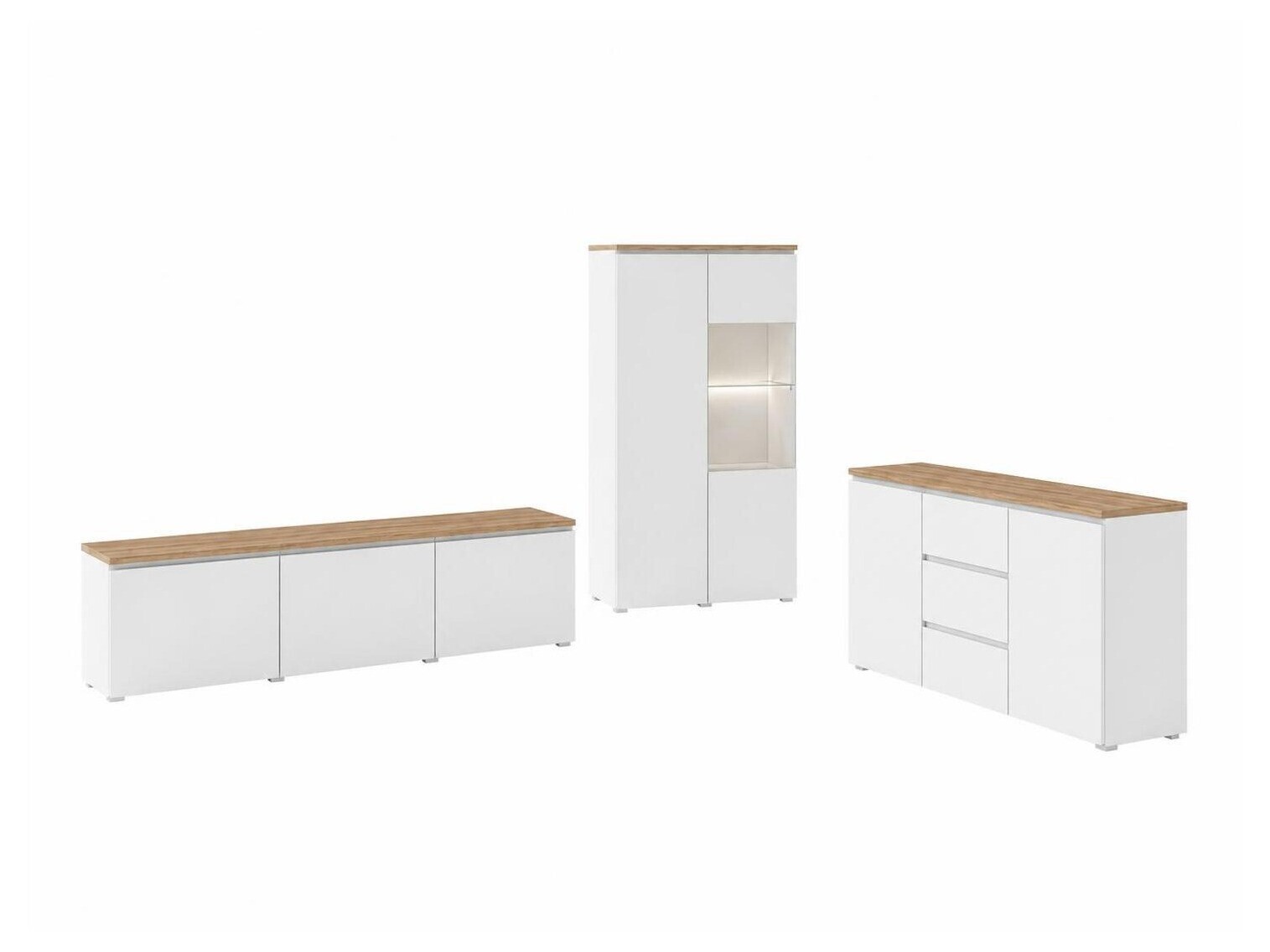 Stofusett Baletu 114 (Hvítur + Eik)