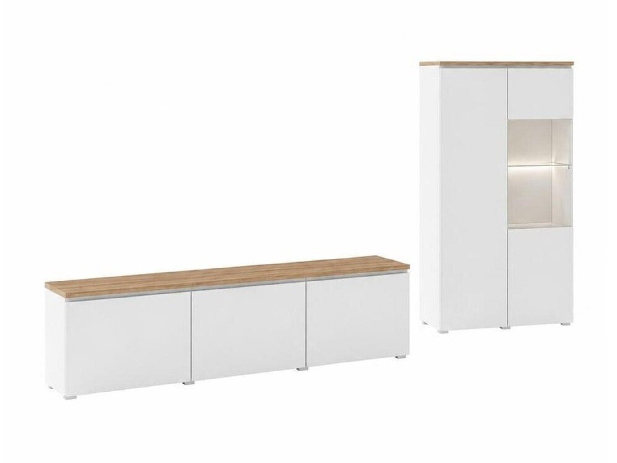 Stofusett Baletu 114 (Hvítur + Eik)