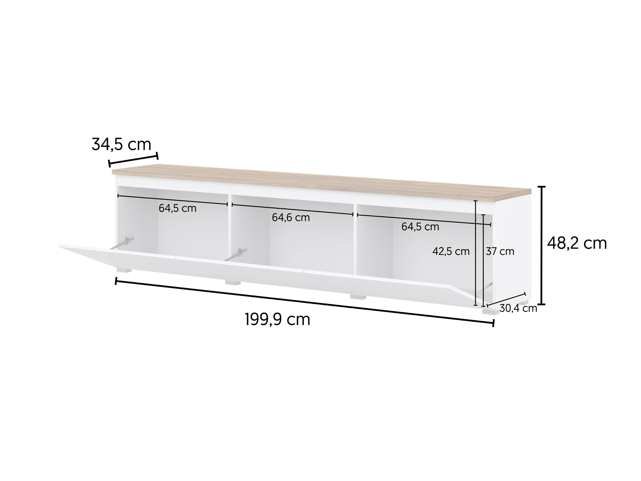 Stofusett Baletu 114 (Hvítur + Eik)