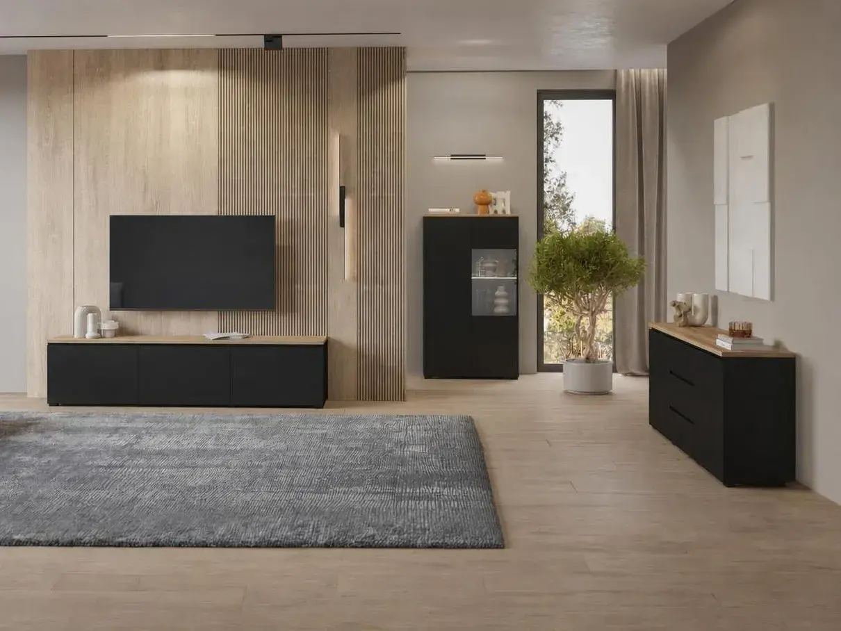 Stofusett Baletu 114 (Svartur + Eik)