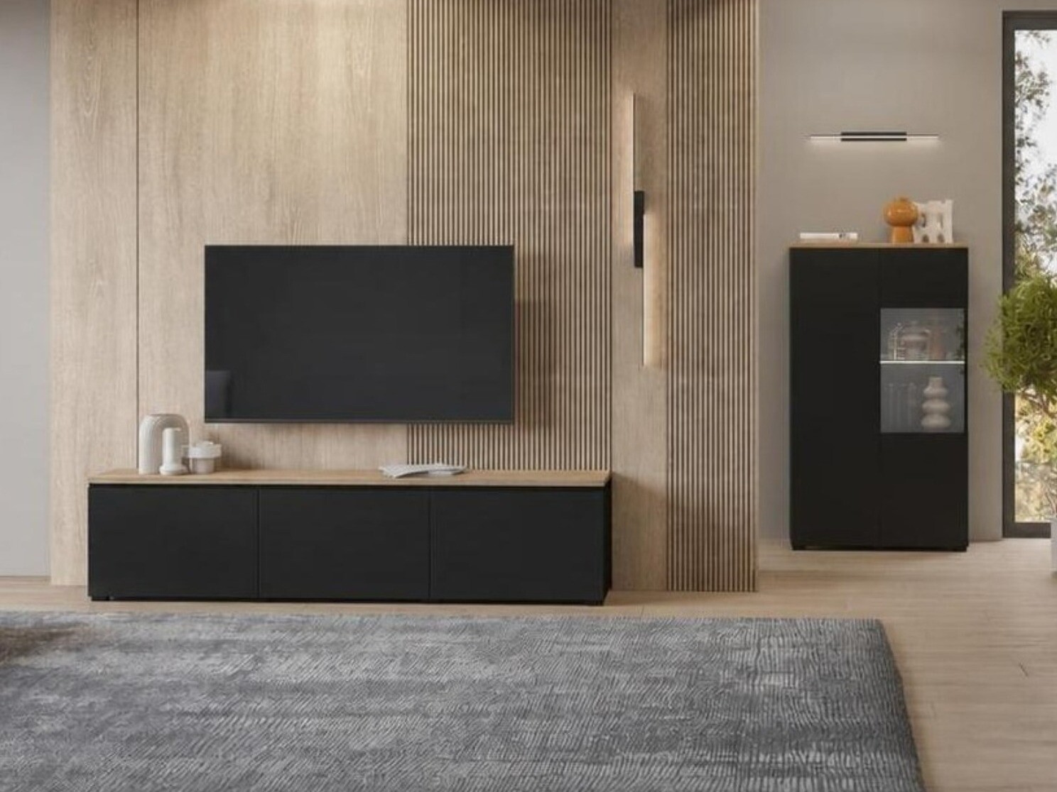 Stofusett Baletu 114 (Svartur + Eik)