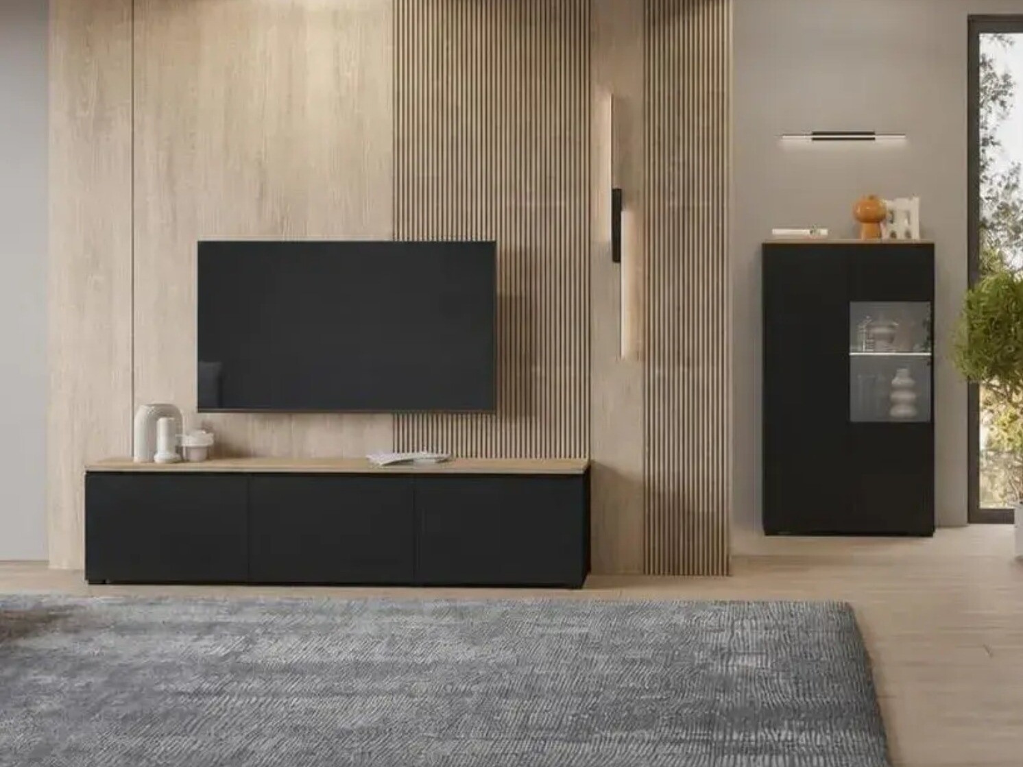 Stofusett Baletu 114 (Svartur + Eik)