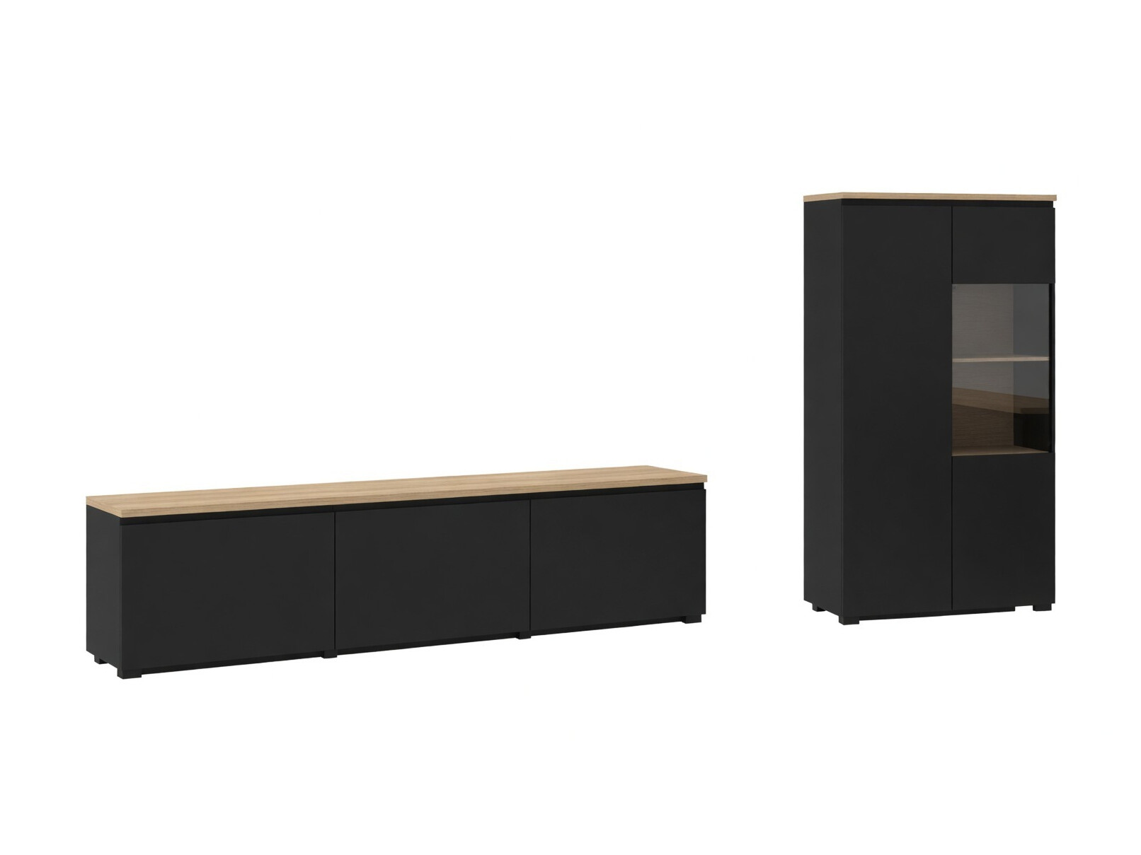 Stofusett Baletu 114 (Svartur + Eik)