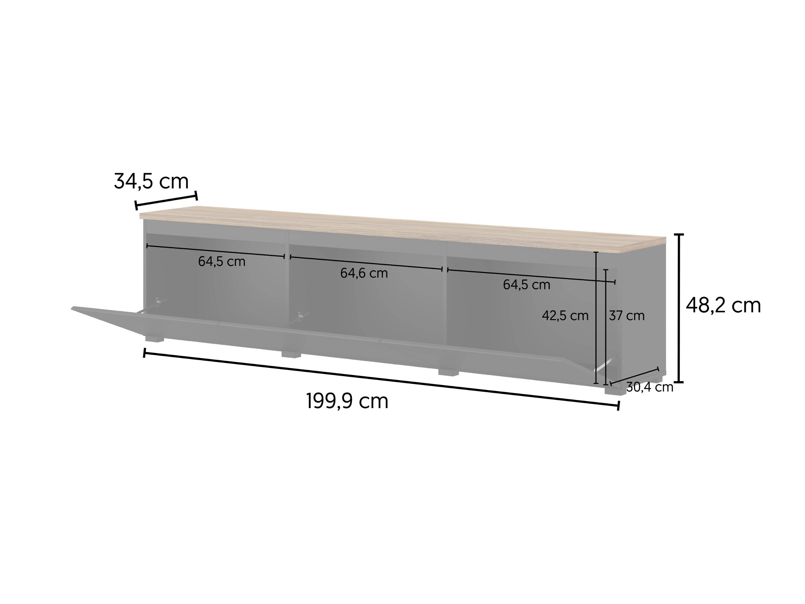 Stofusett Baletu 114 (Svartur + Eik)