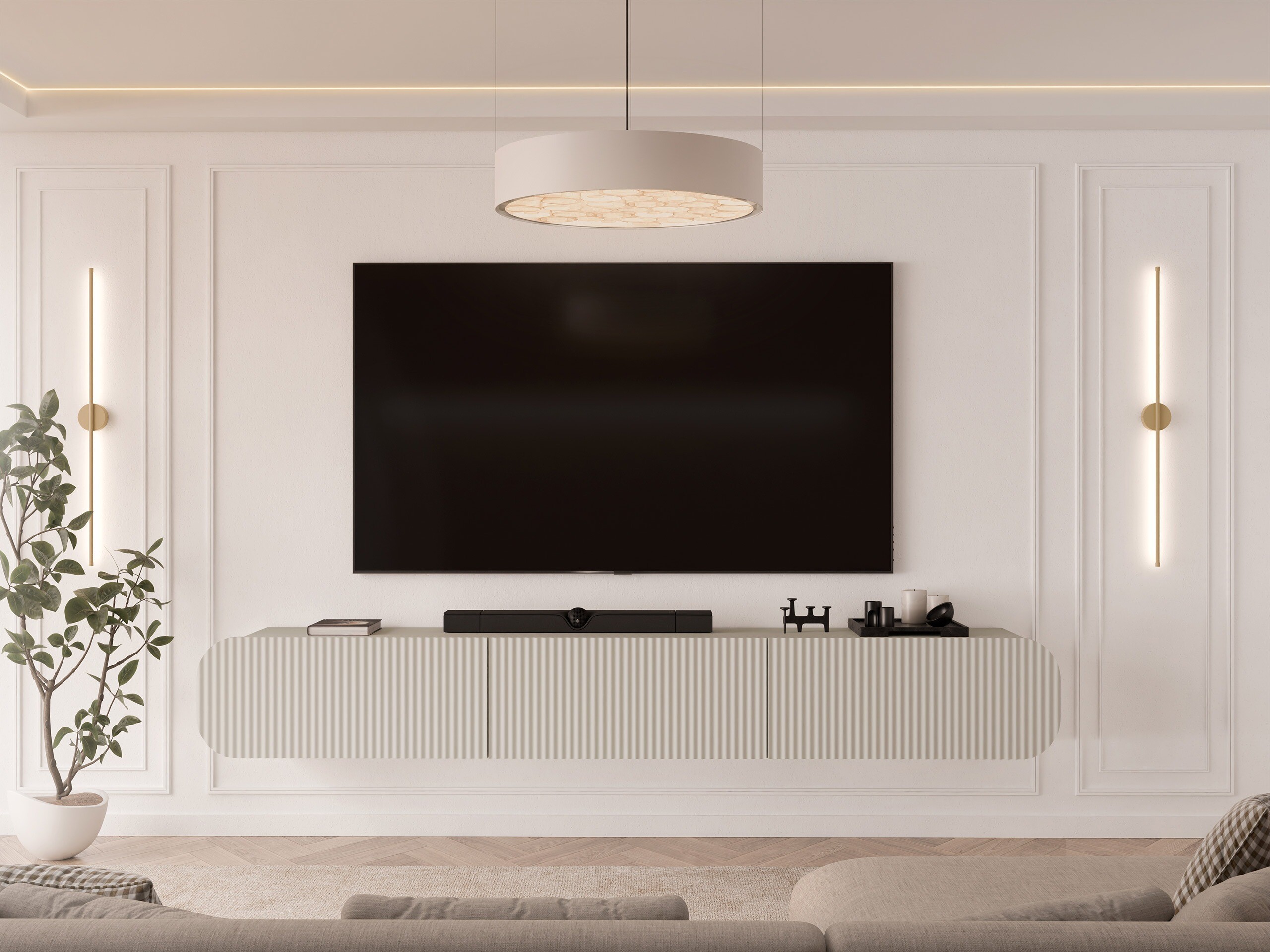 Sjónvarpsskápur Comfivo Amorus (Beige)