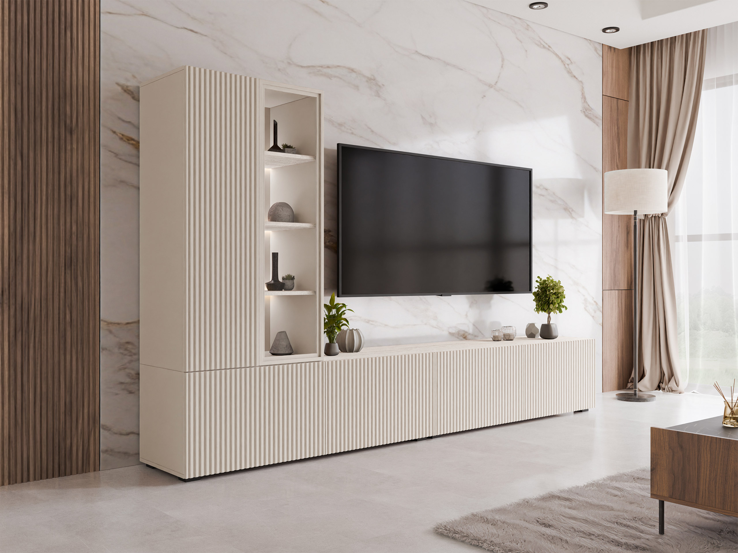 Stofusett Comfivo Tutelar (Kasmír + Ljóst Travertine)