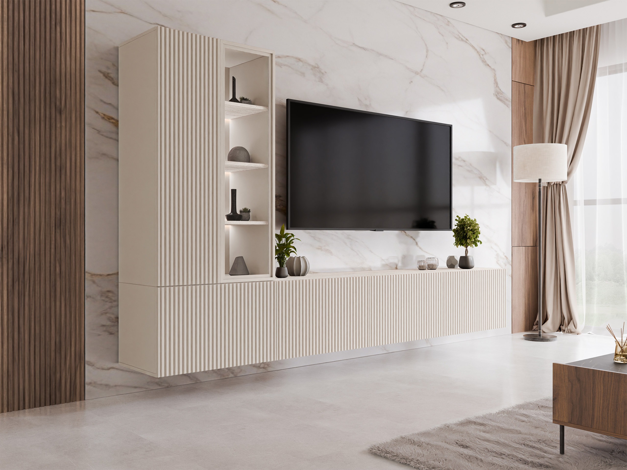 Stofusett Comfivo Tutelar (Kasmír + Ljóst Travertine)