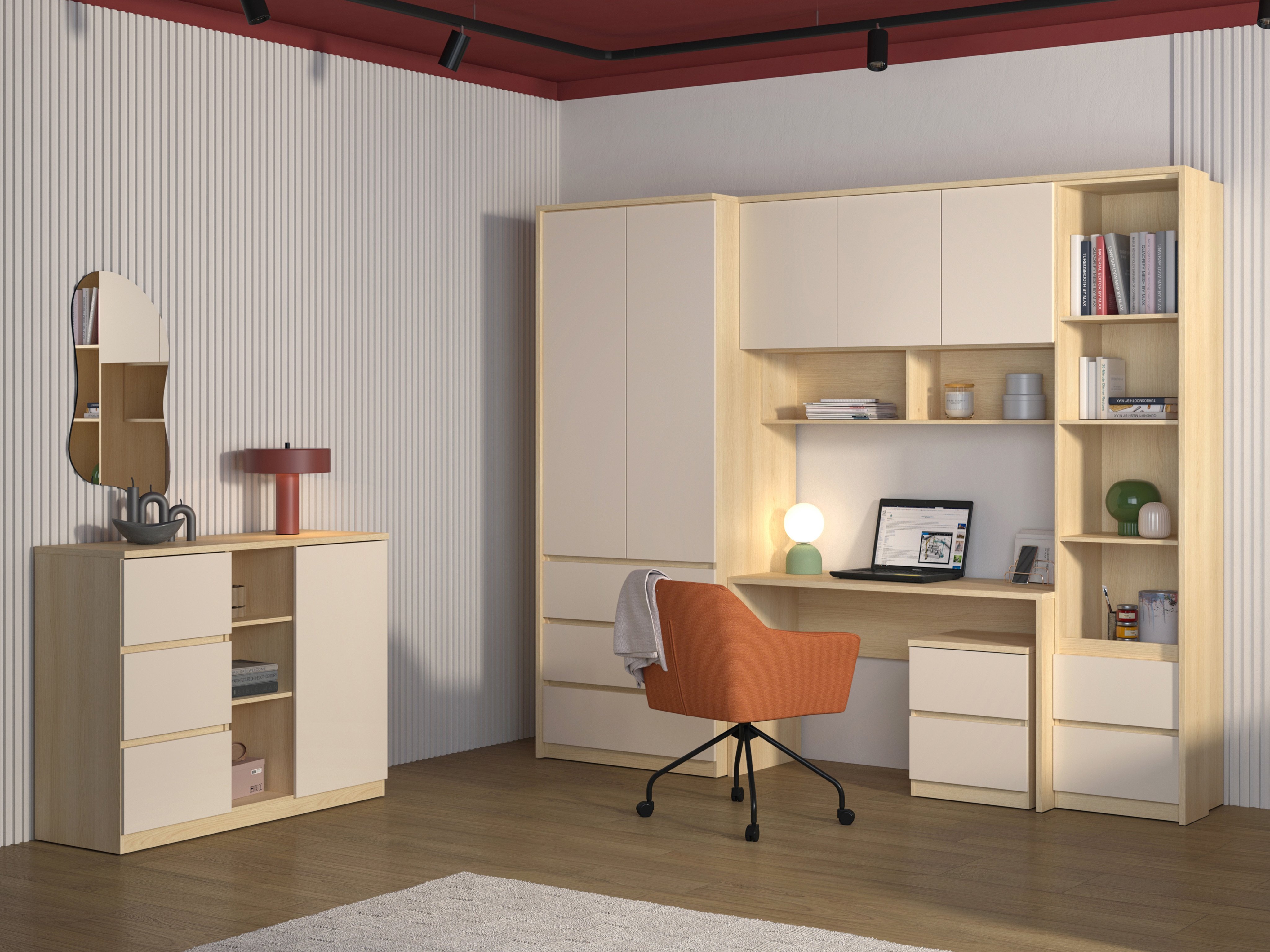 Bókahilla Nolcala 111 (Eik + Beige)