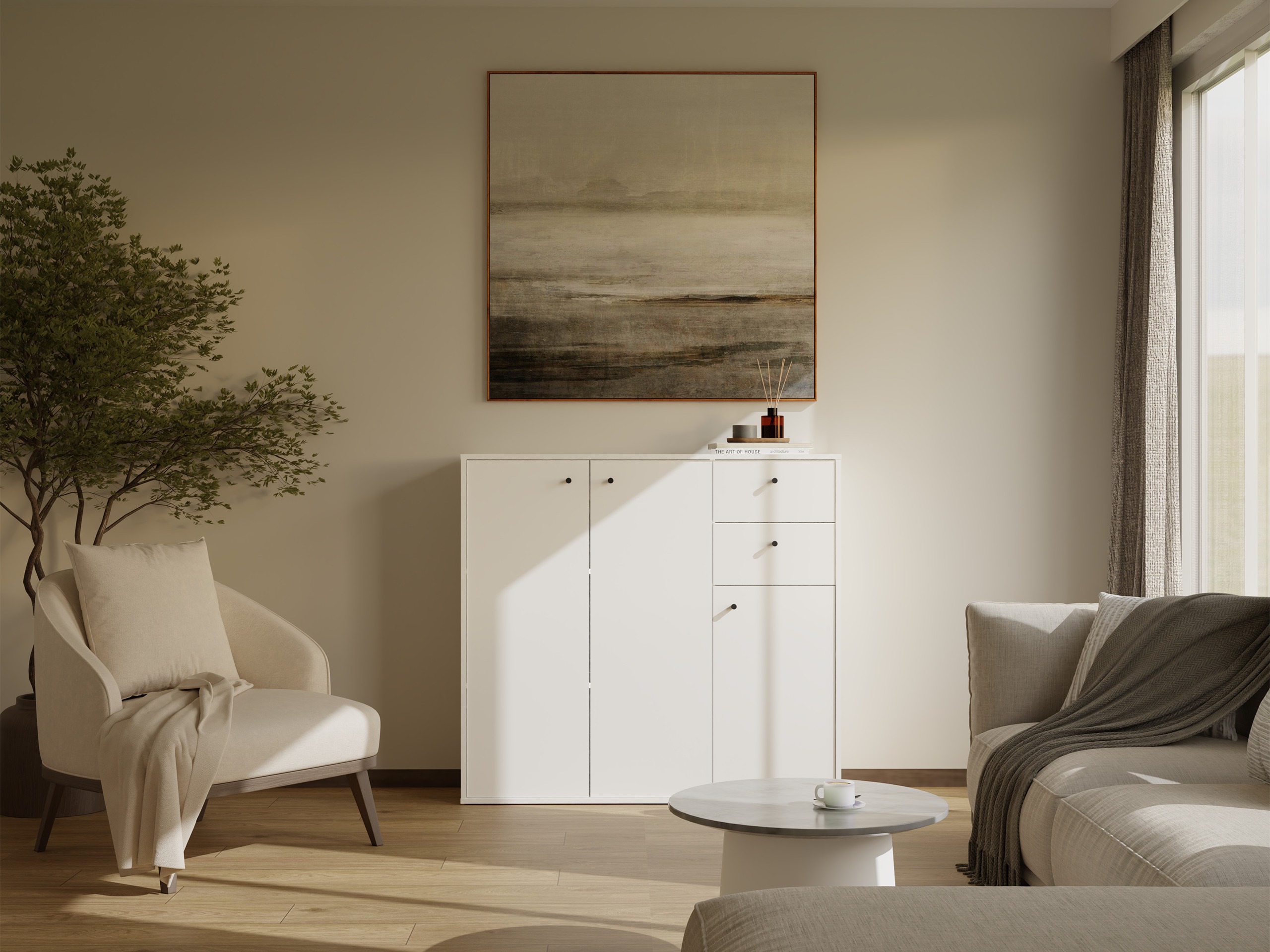 Kommóða Mandeville 407 (Hvítur)