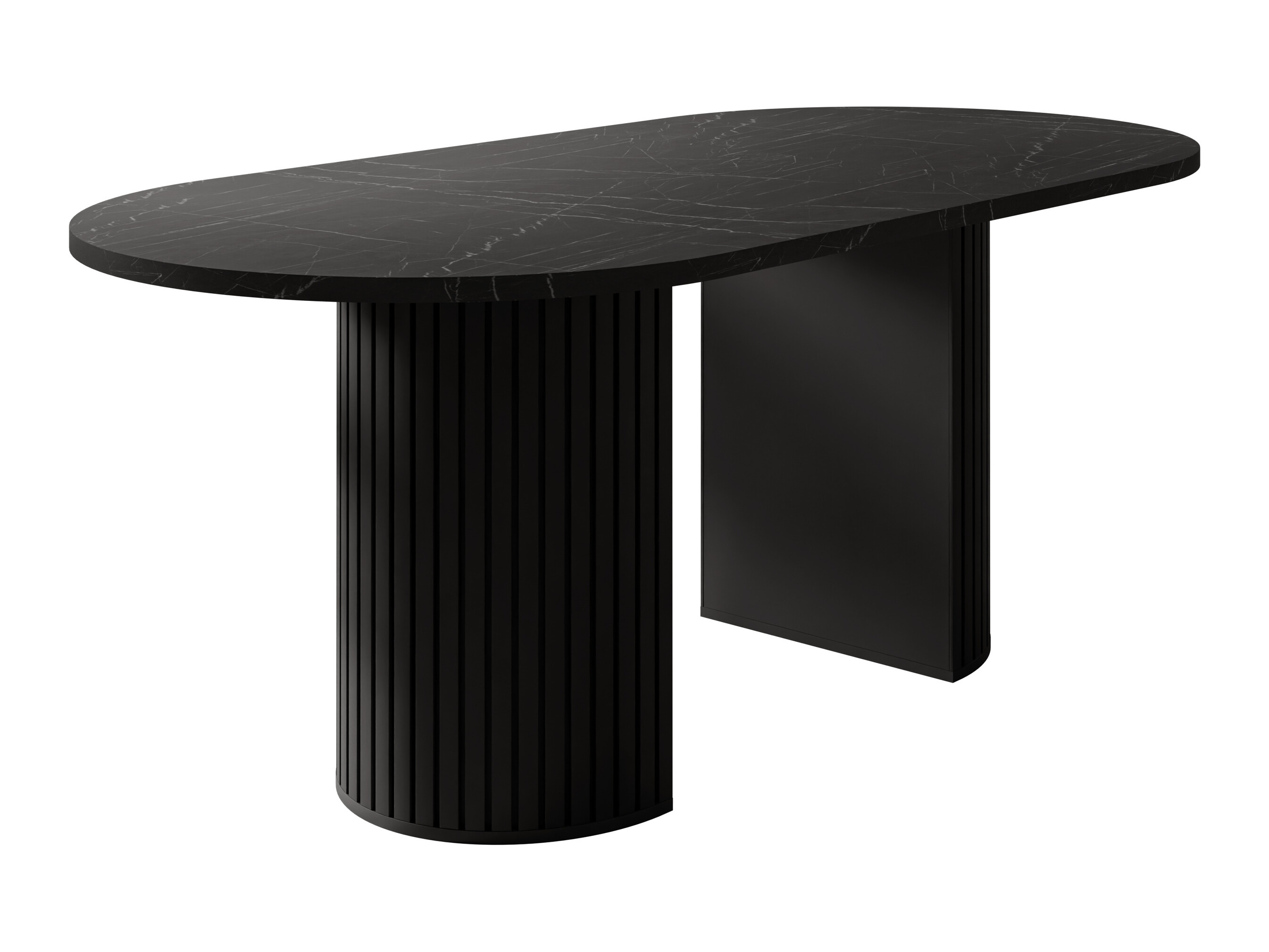 Borð Comfivo Ulma (Svartur marmari + Svartur)