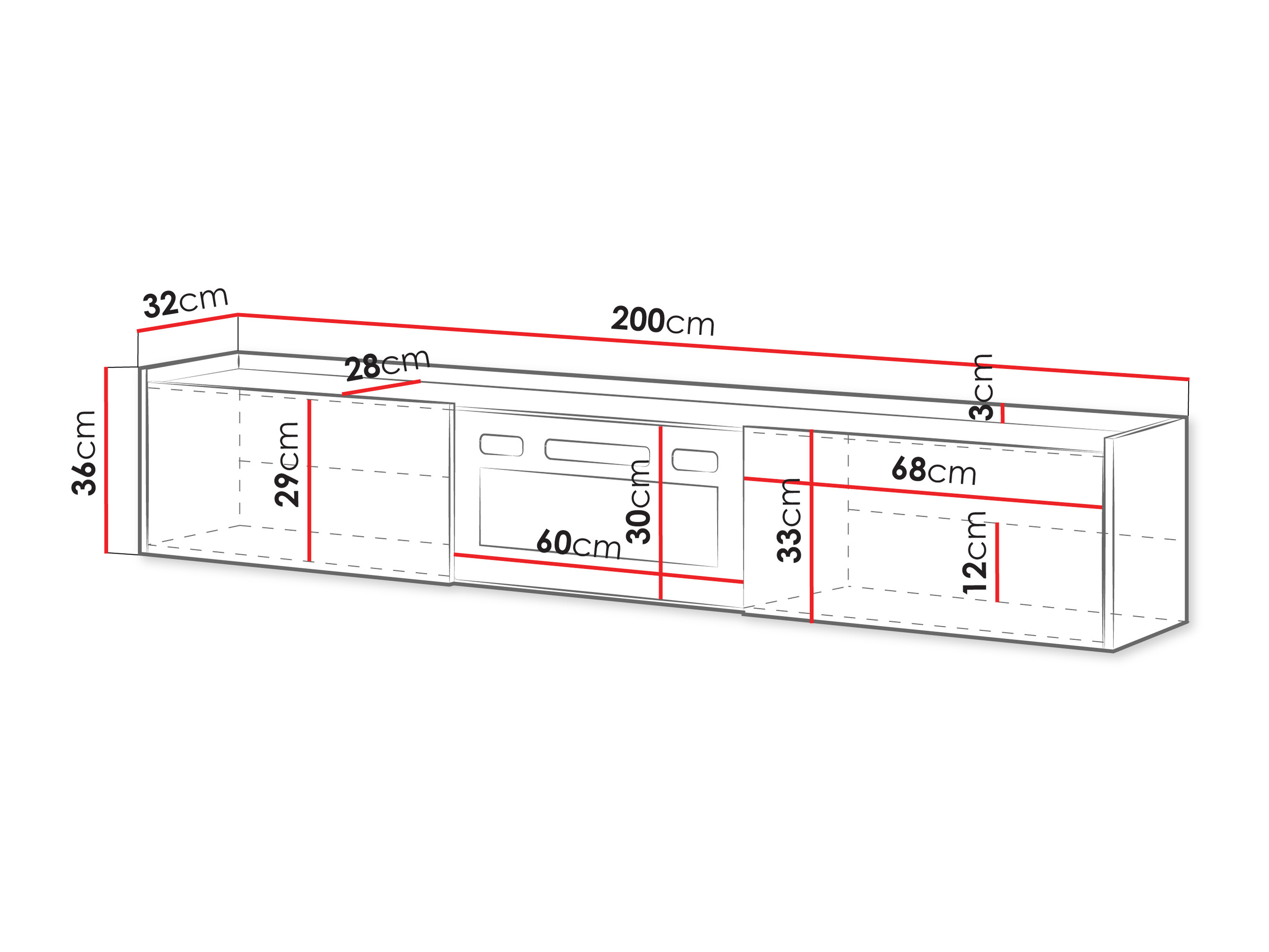 Sjónvarpsskápur Charlotte 215 (Kasmír)