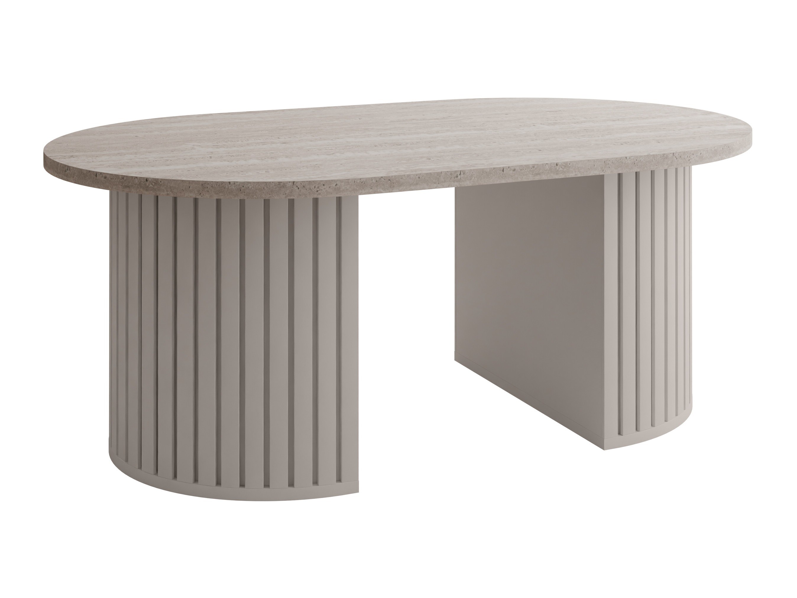 Sófaborð Comfivo Ulma (Ljóst travertín + Beige)