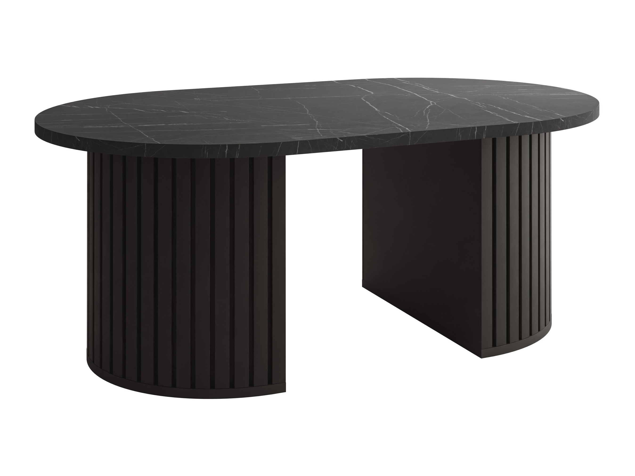 Sófaborð Comfivo Ulma (Svartur marmari + Svartur)