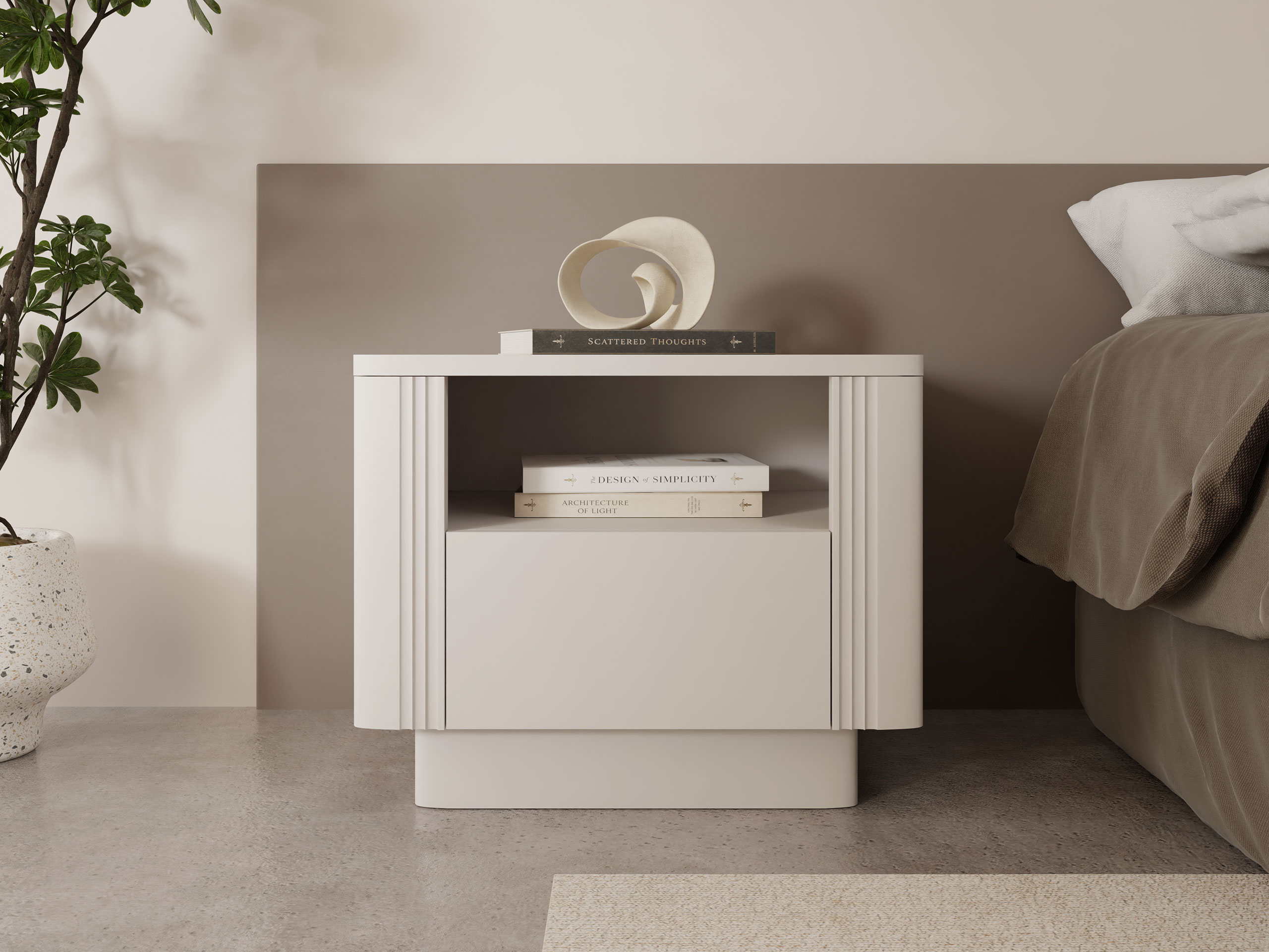 Náttborð Comfivo Levavio 102 (Beige)