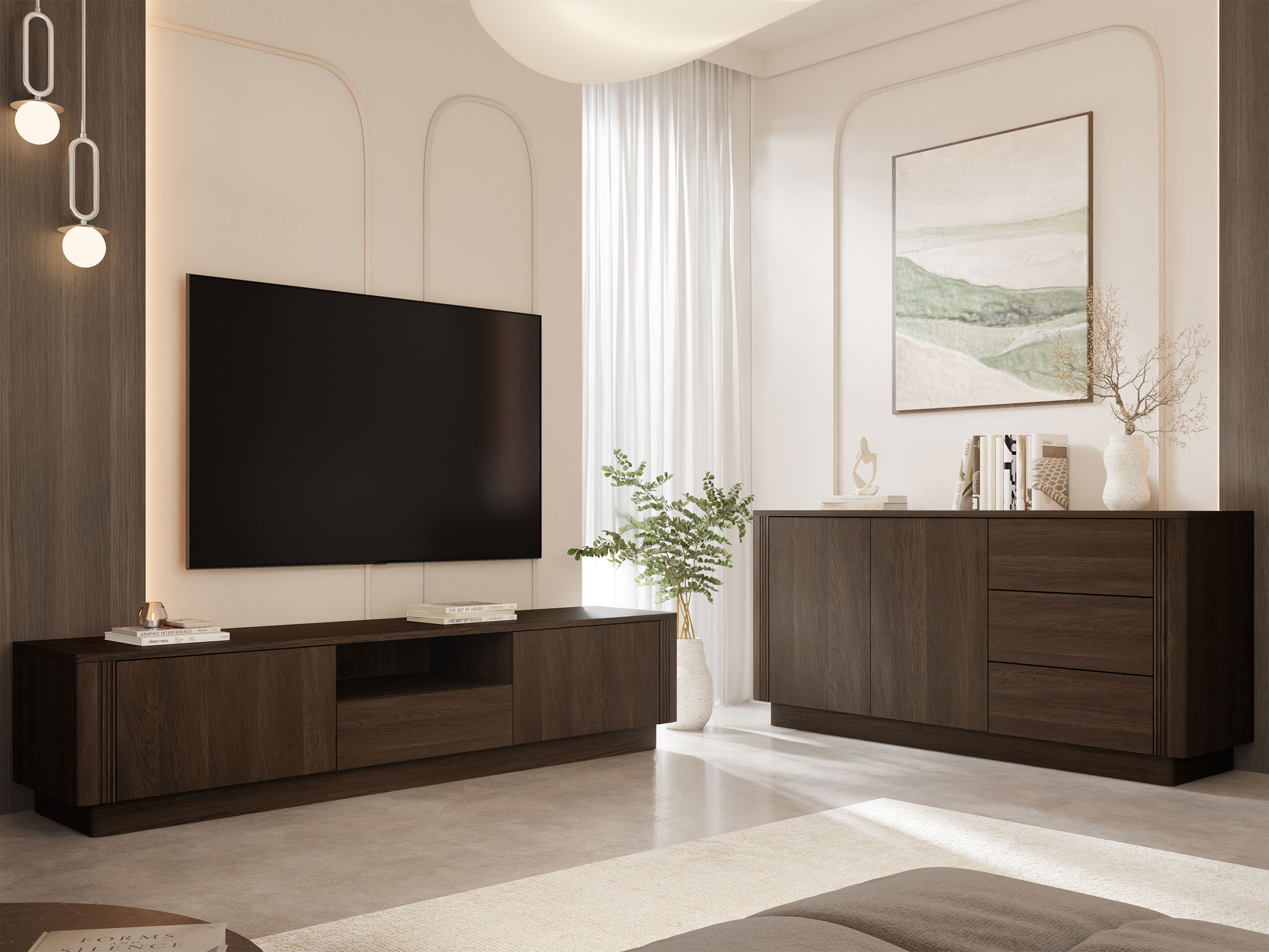 Stofusett Comfivo Levavio 105 (Dökk eik)