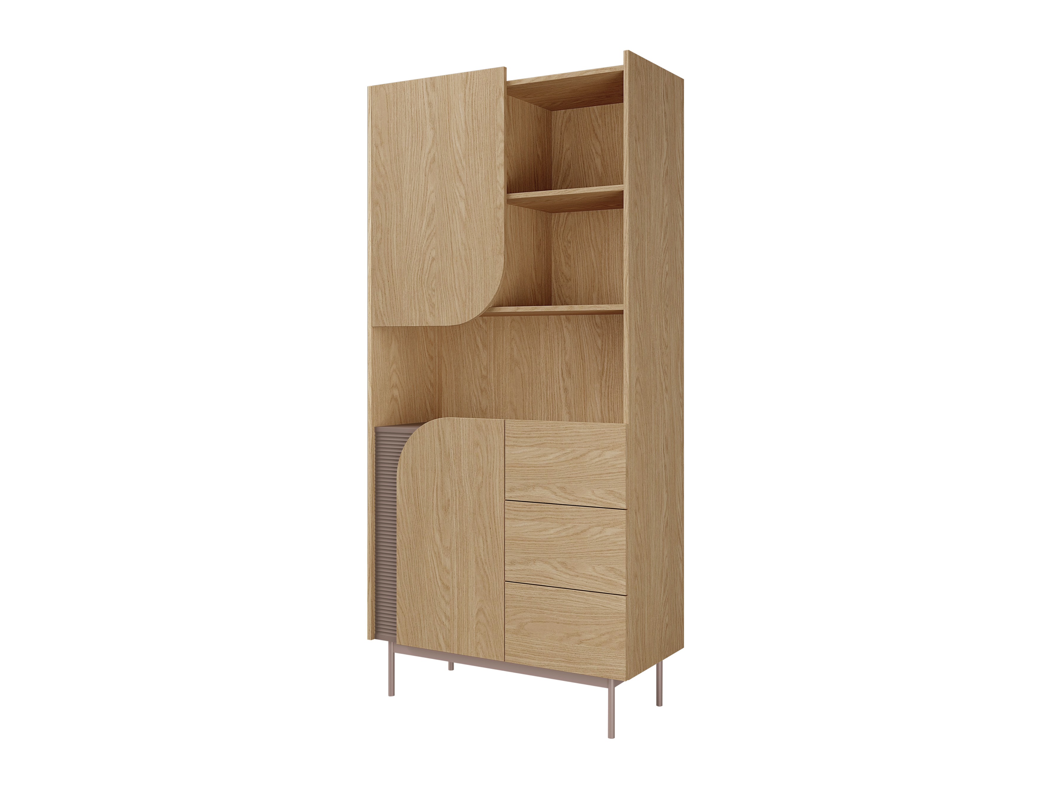Bókahilla Dunsonu 101 (Eik + Taupe)