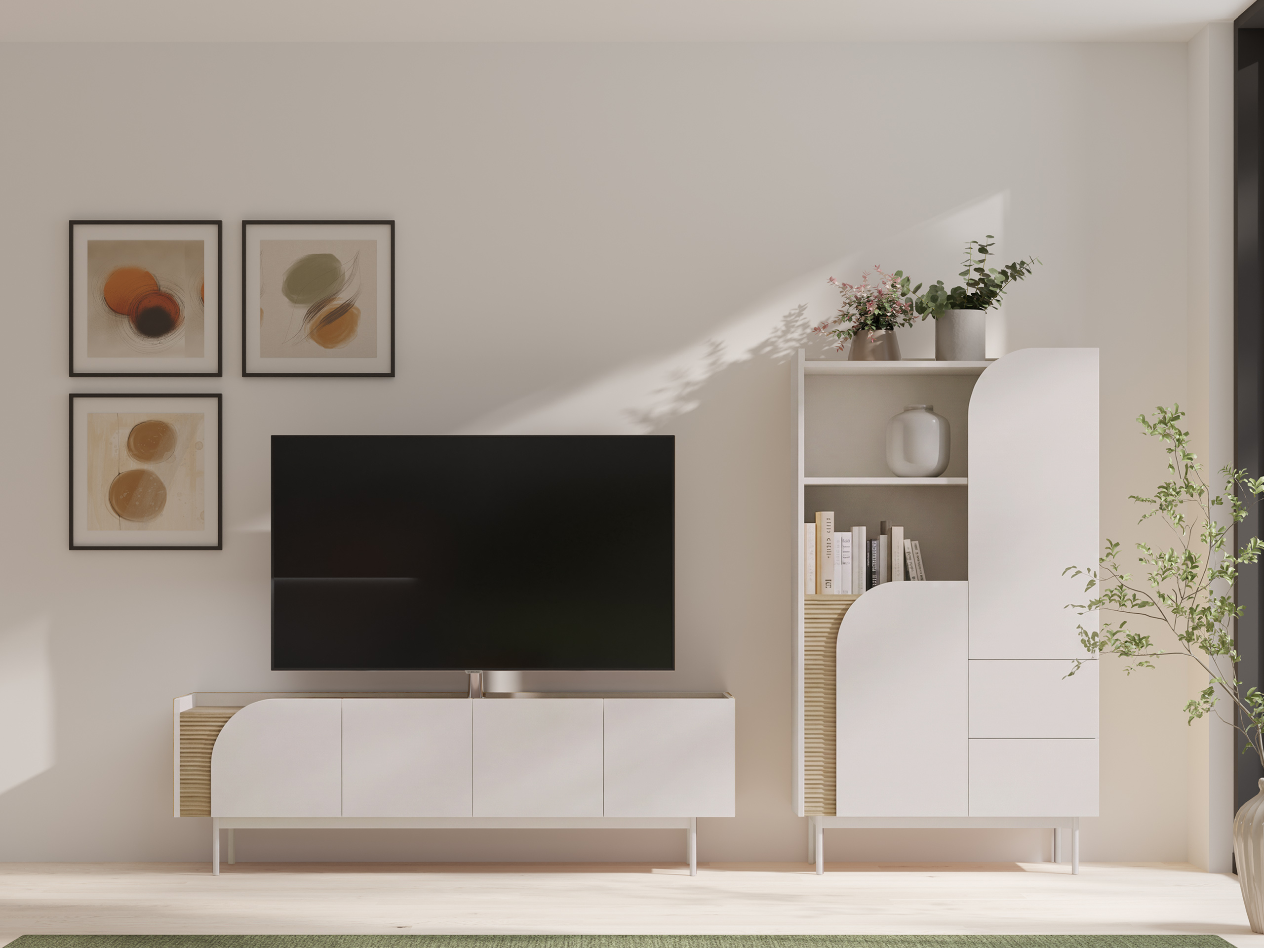 Bókahilla Dunsonu 103 (Beige + Eik)
