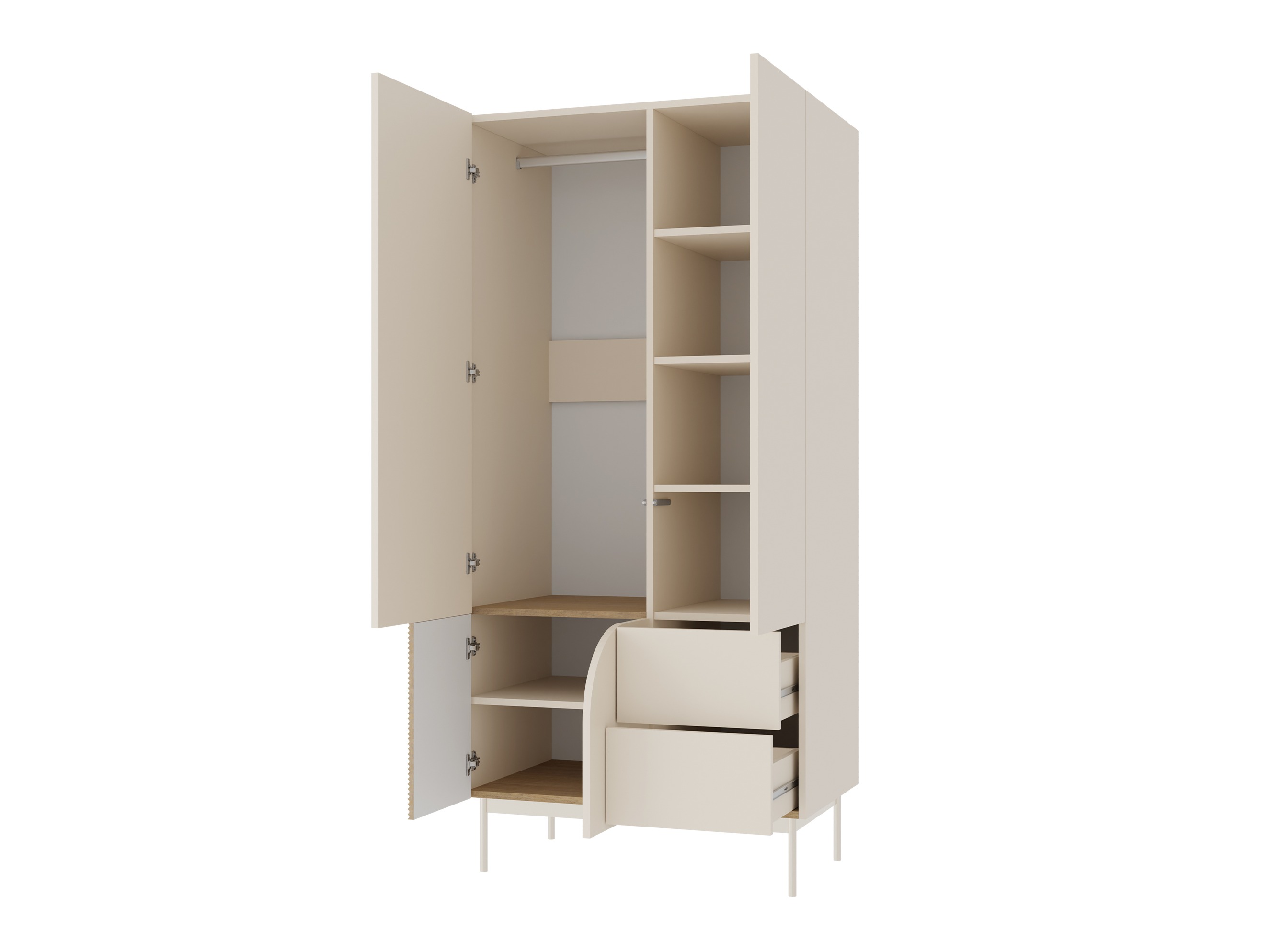 Fataskápur Dunsonu 100 (Beige + Eik)