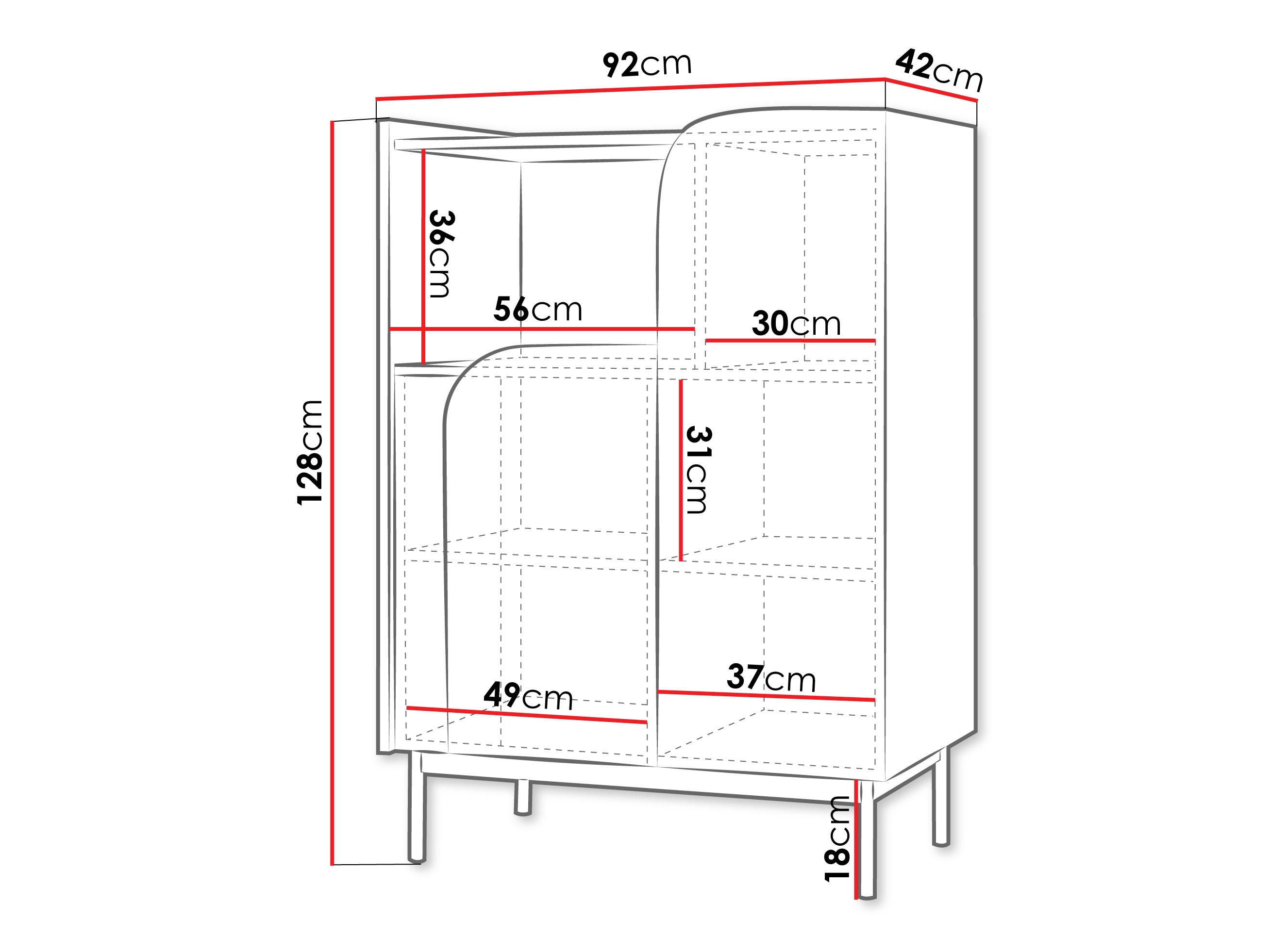 Skenkur Dunsonu 104 (Eik + Taupe)