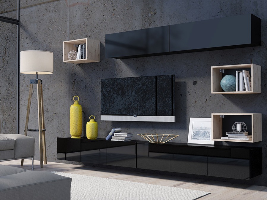 Stofusett Remus XXXI (Svartur + Svart háglans + Artisan-eik)